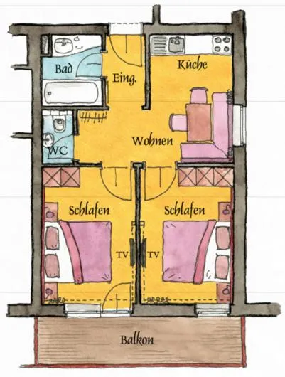 Floor plan in Hotel Universo