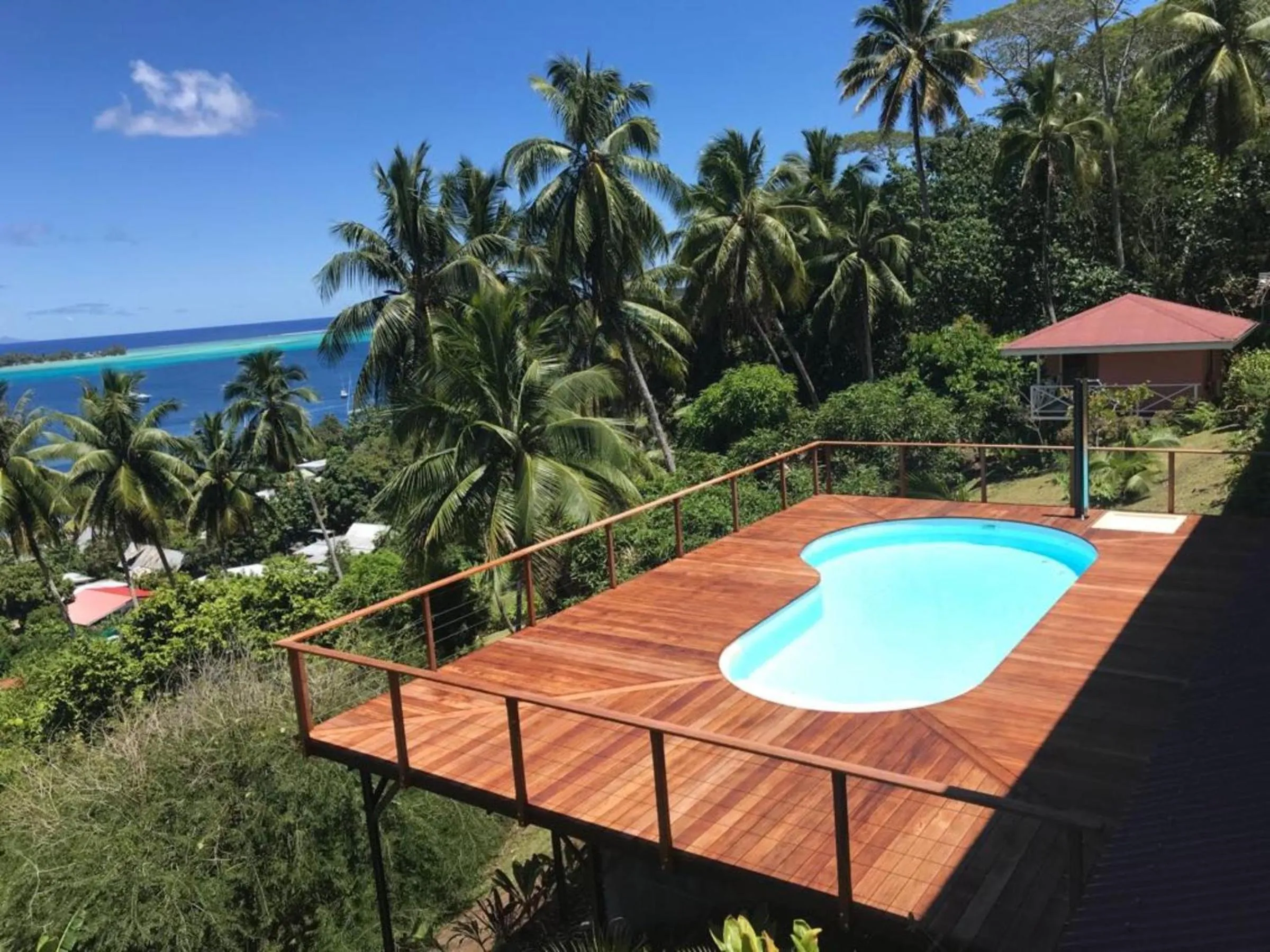 Pool view in BORA BORA HOLIDAY'S LODGE