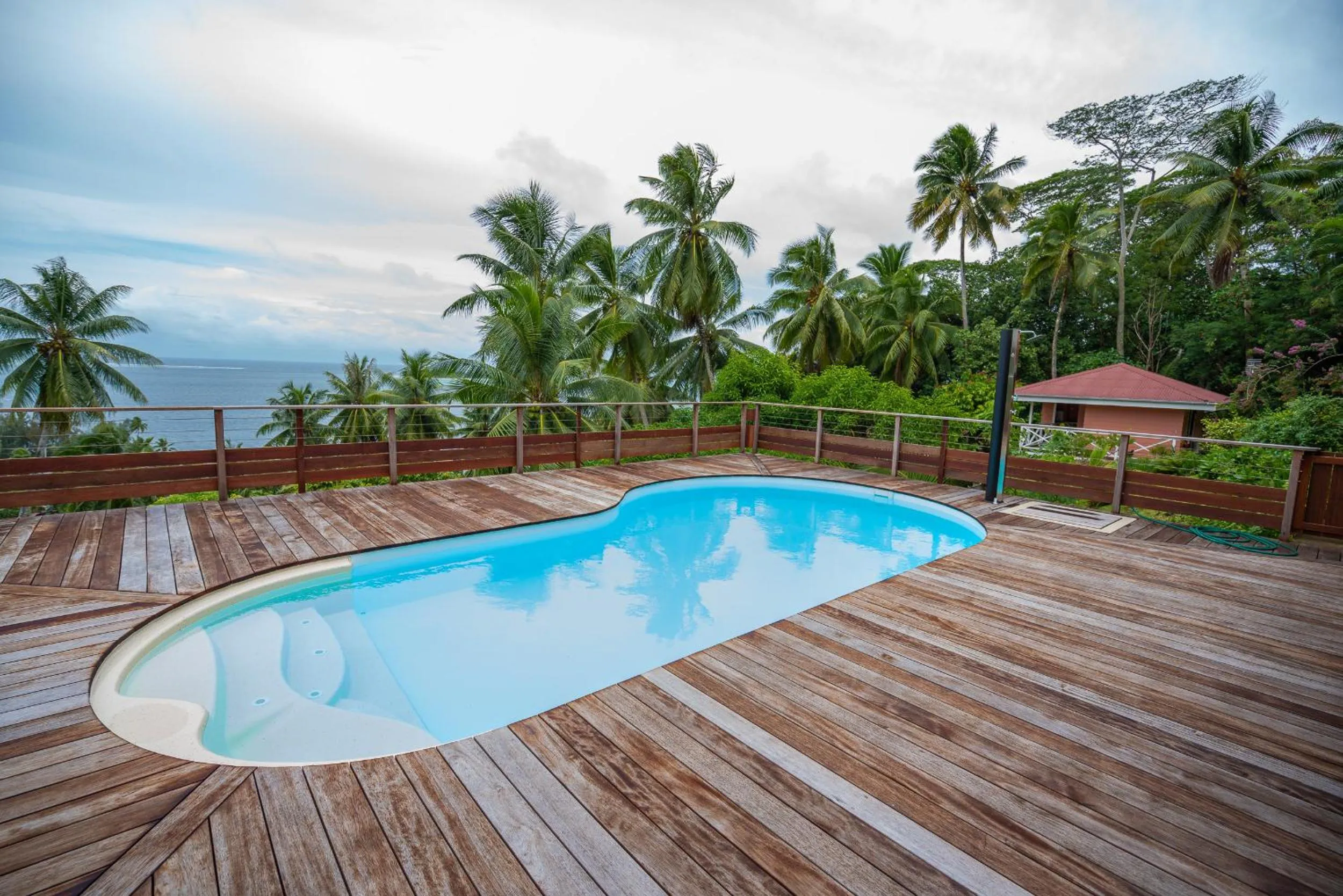 Pool view in BORA BORA HOLIDAY'S LODGE