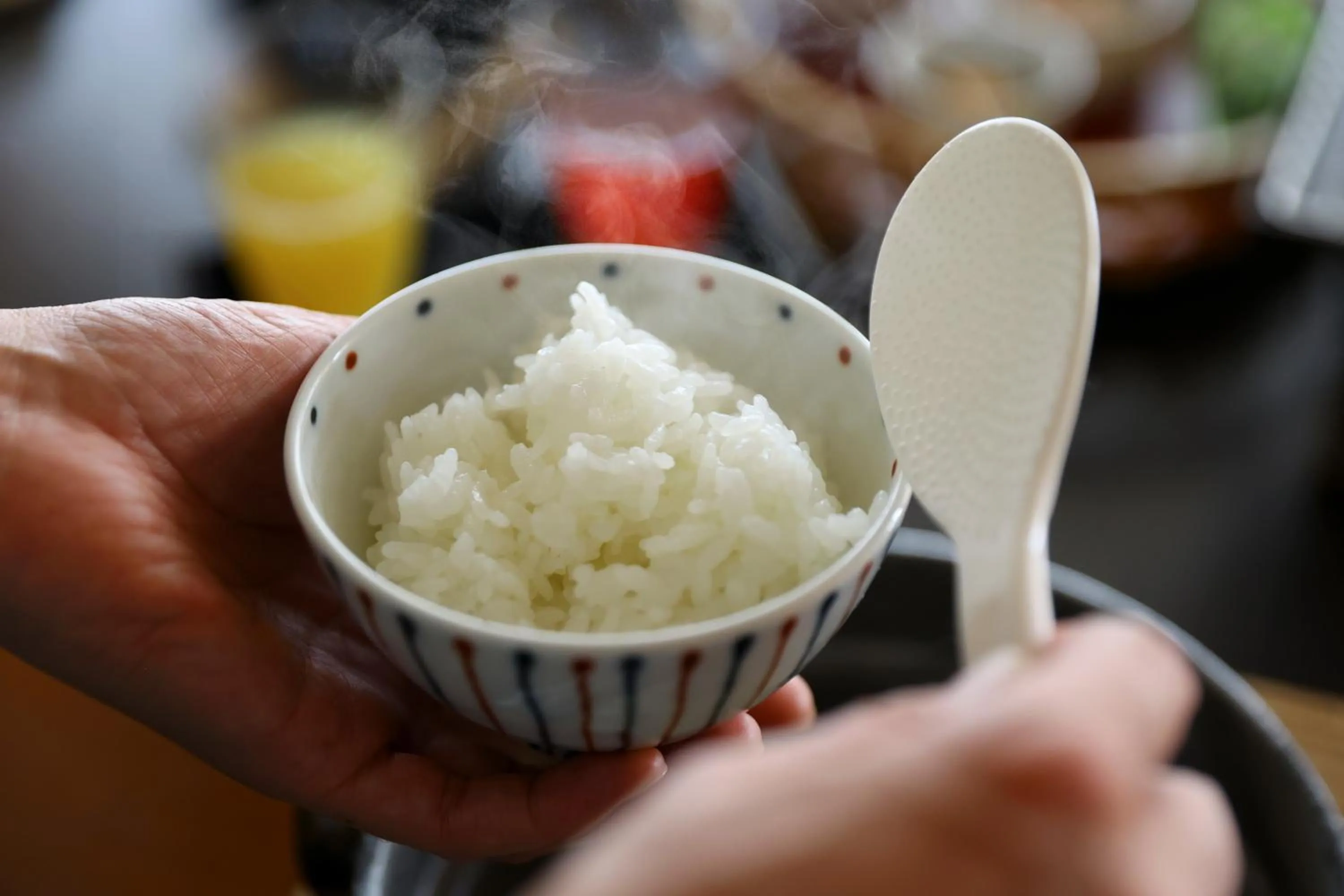 Asian breakfast in Kamei no Yu