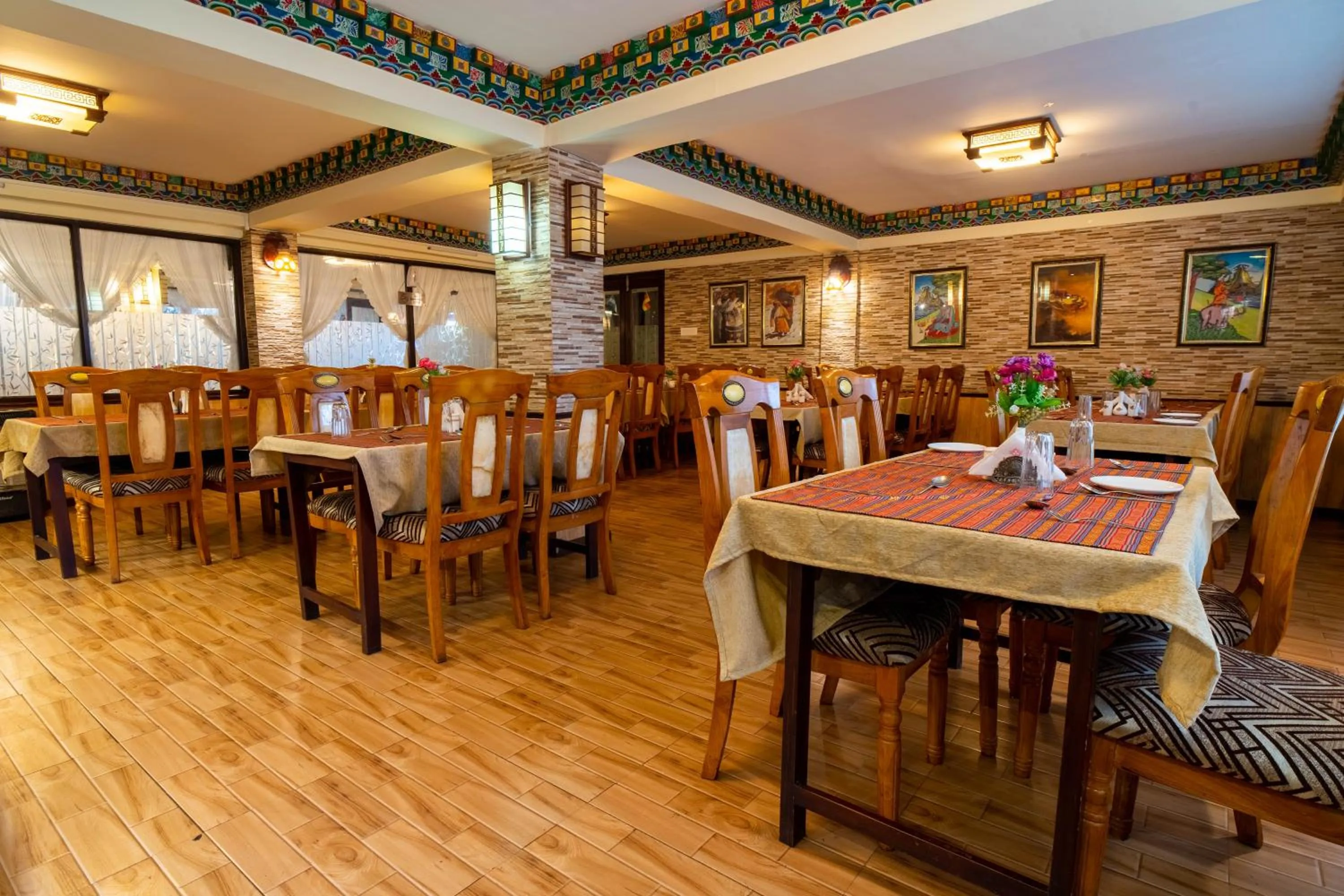 Dining area in Little Tibet Resort Mall Road