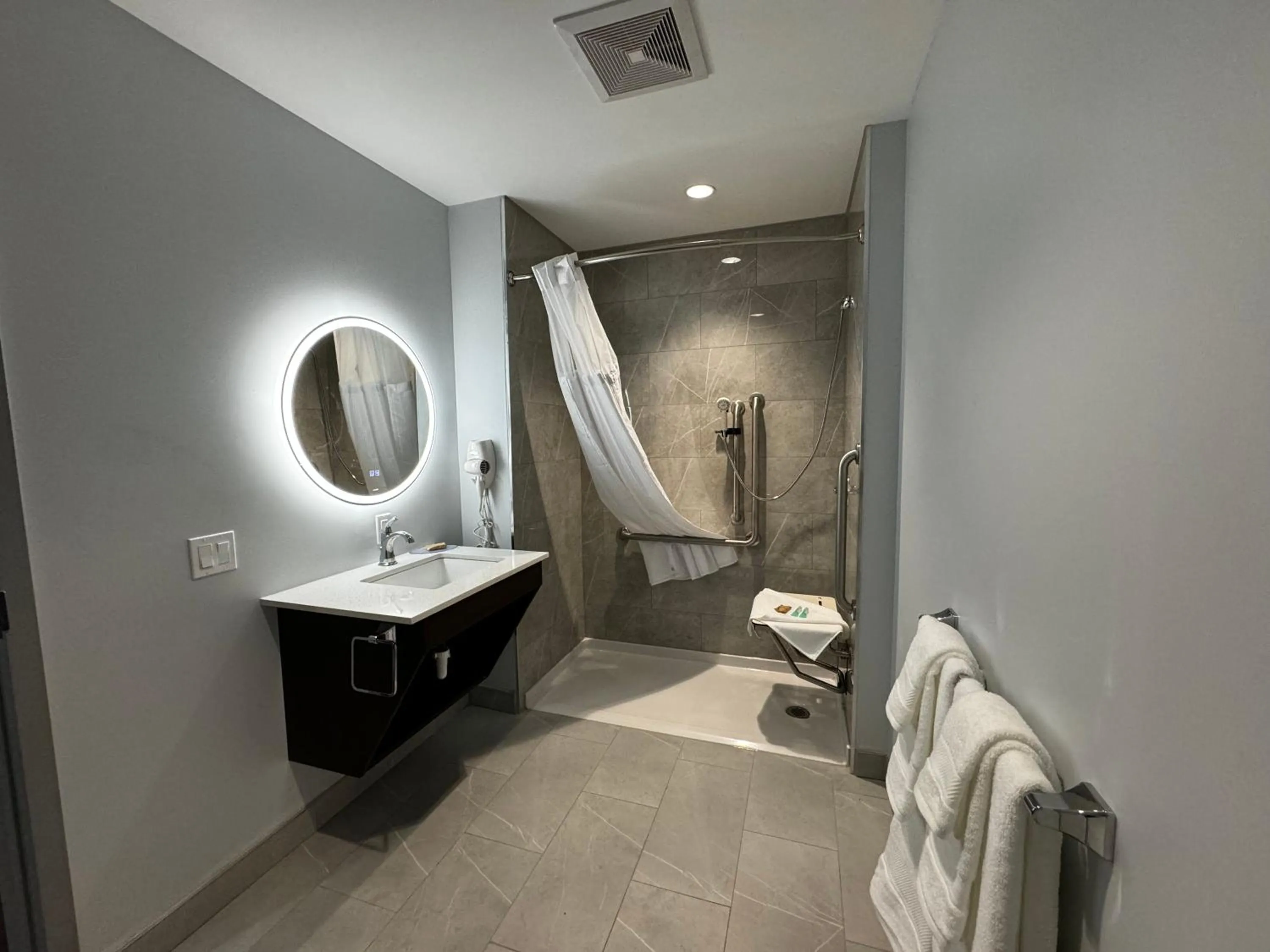 Shower in Travelodge by Wyndham Cochrane Ontario