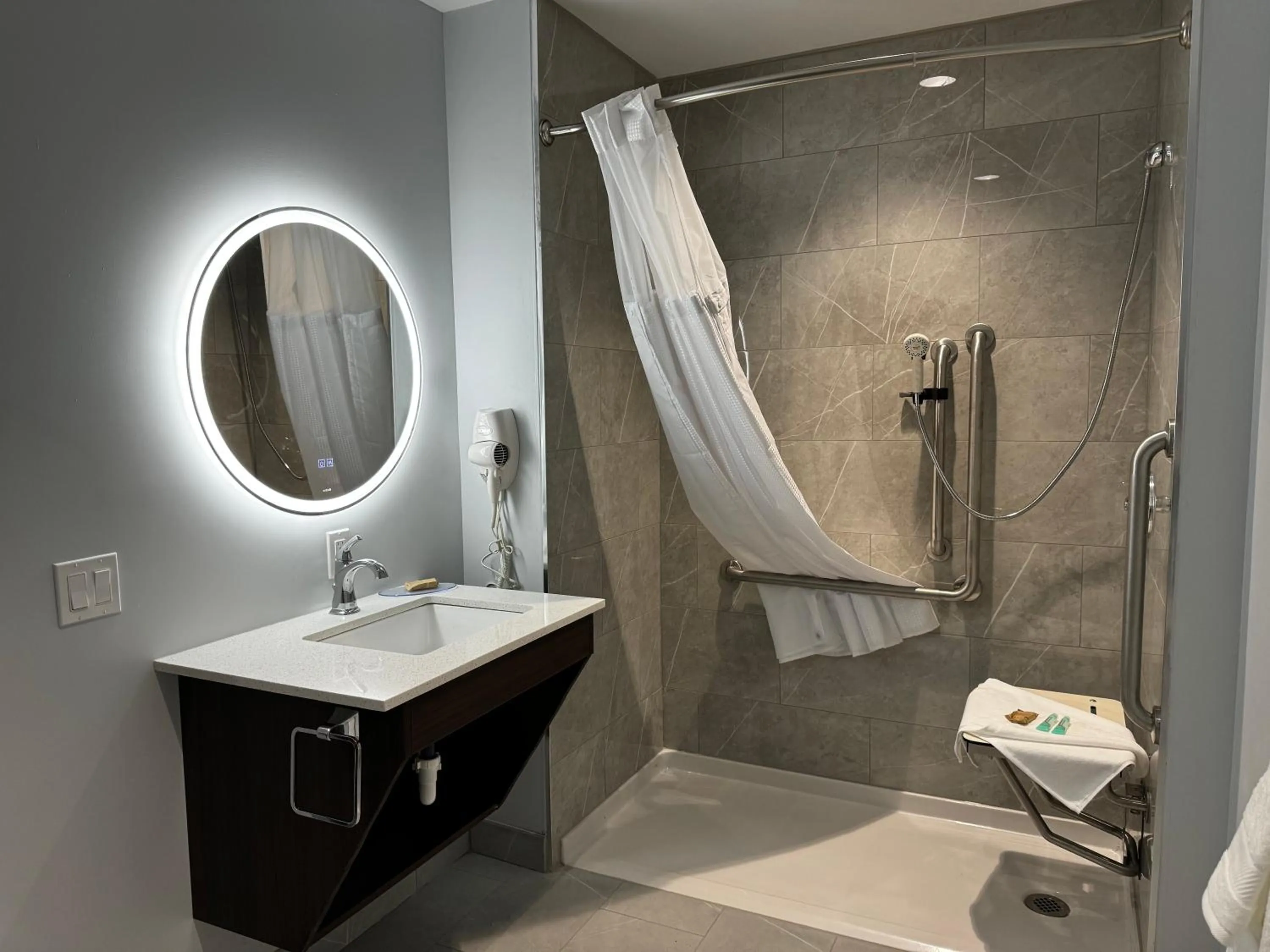 Shower in Travelodge by Wyndham Cochrane Ontario