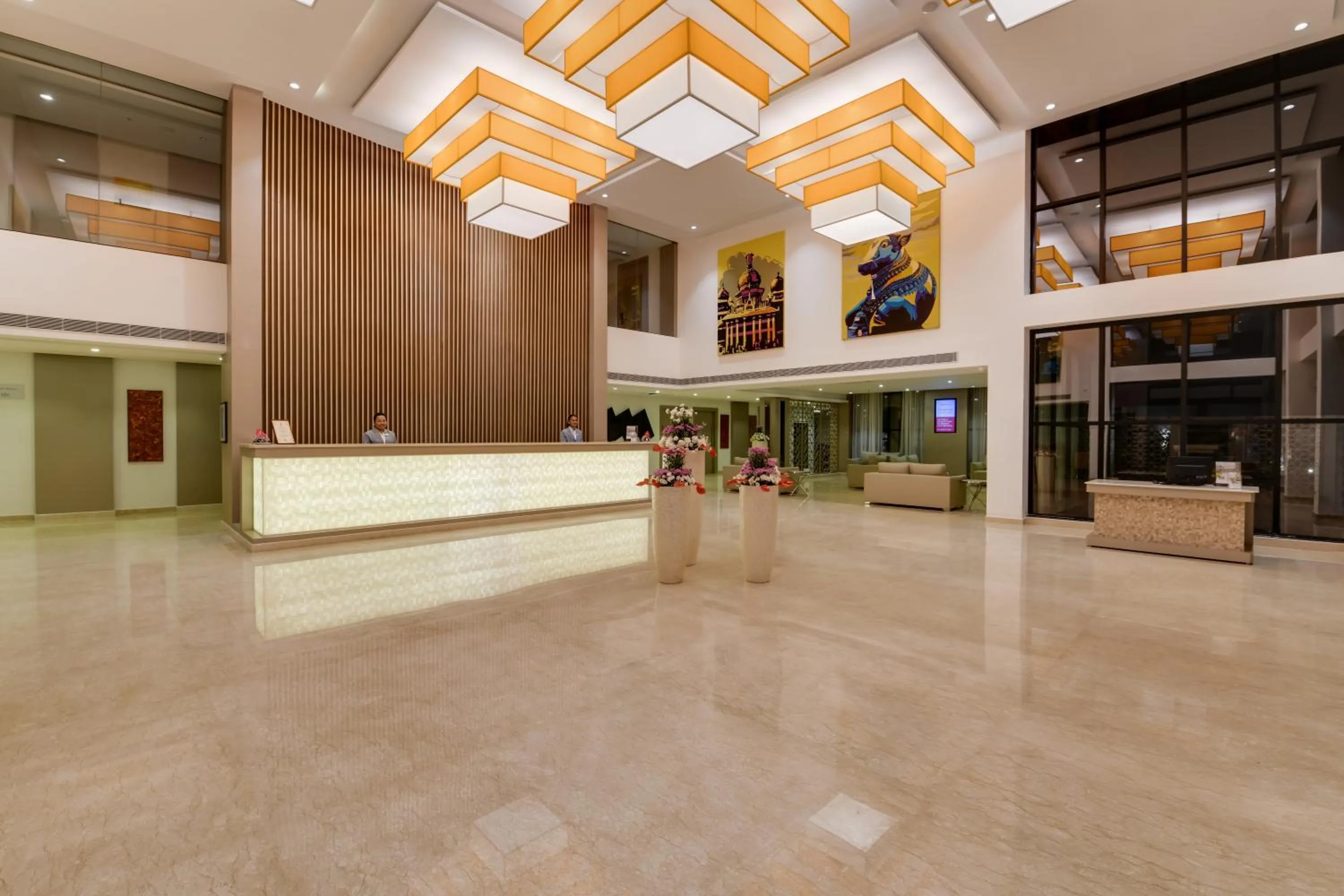 Lobby or reception in Ramada by Wyndham Bengaluru Yelahanka