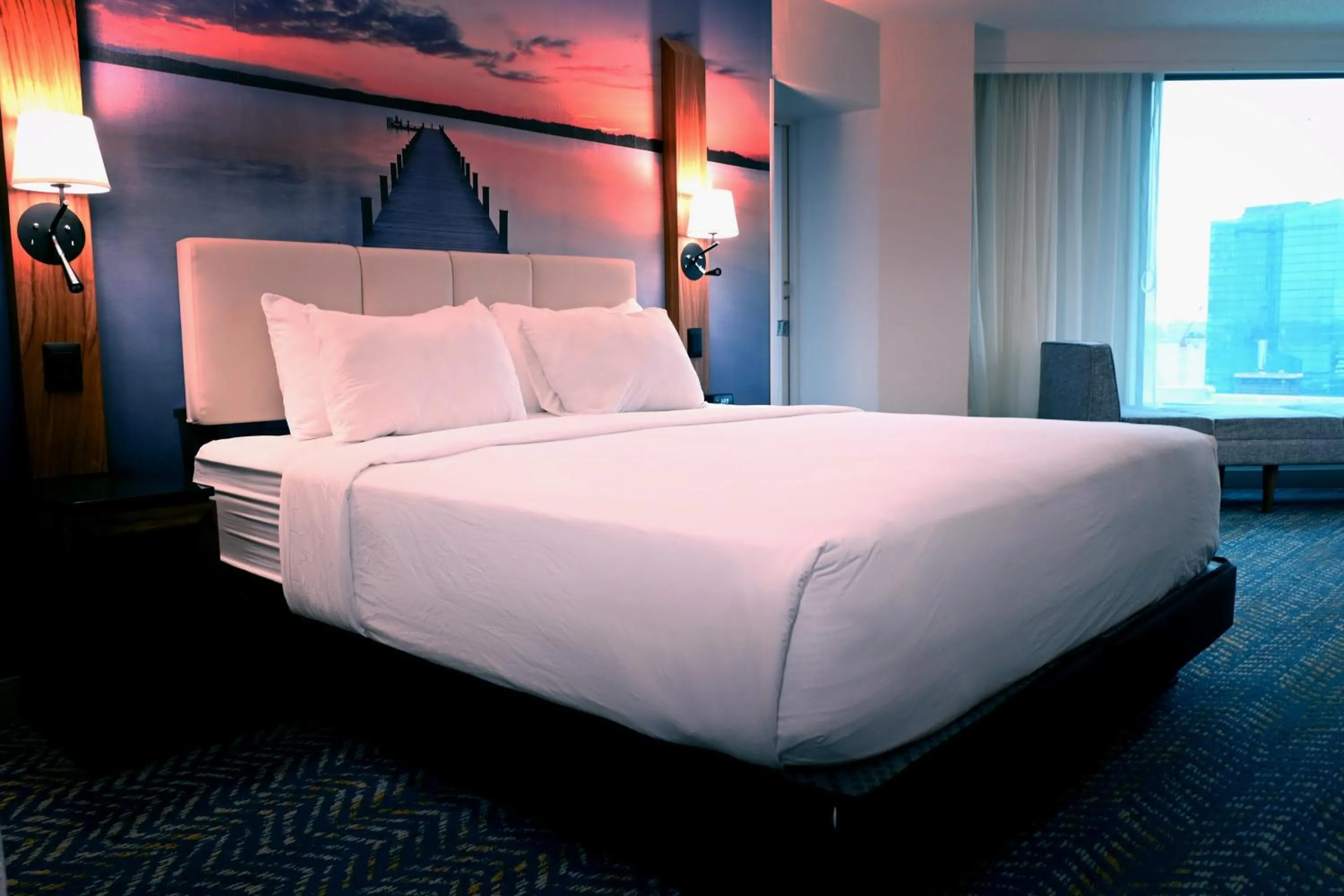 Bed in Fort Pontchartrain Detroit, a Wyndham Hotel