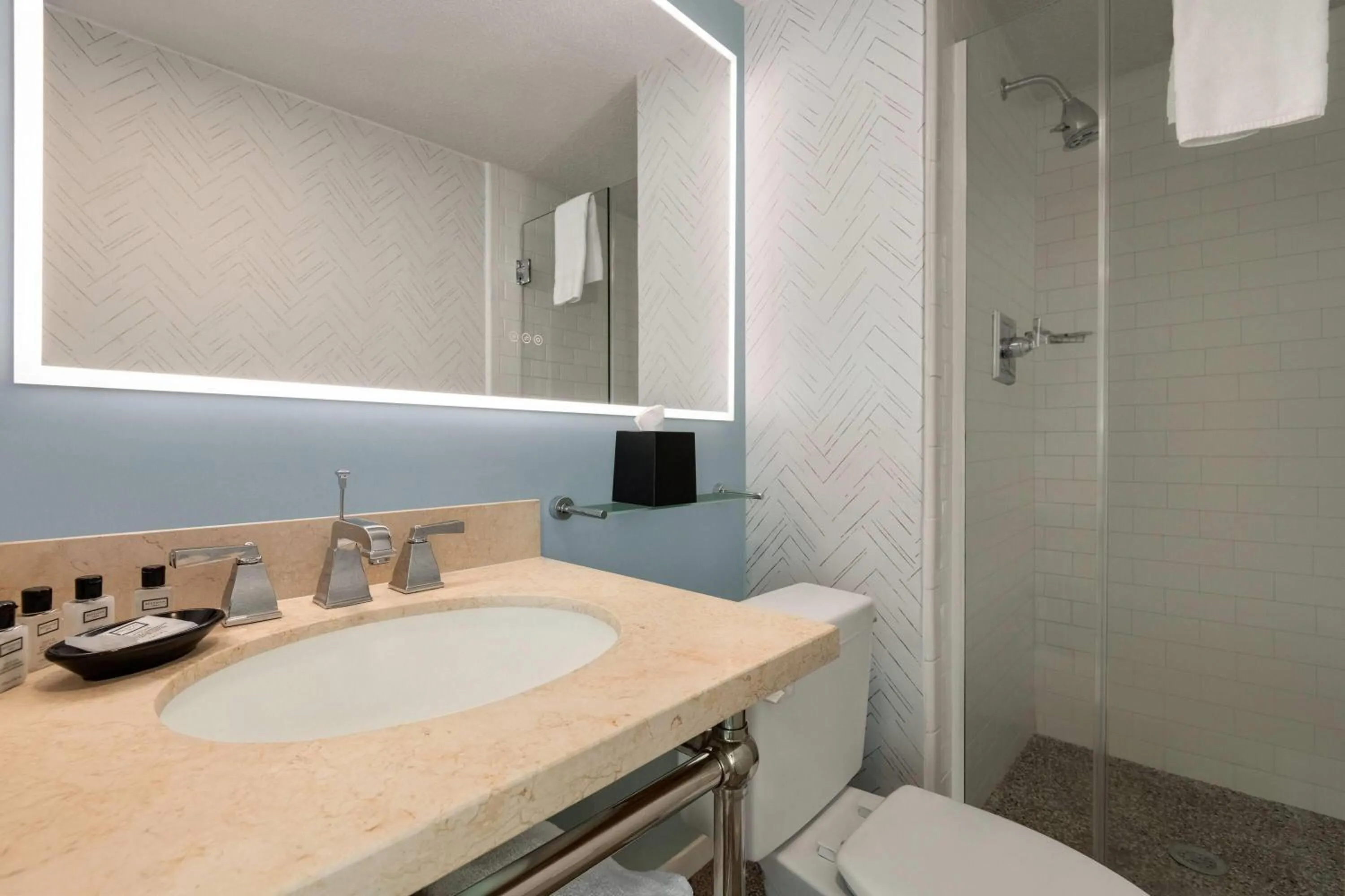 Bathroom in Fort Pontchartrain Detroit, a Wyndham Hotel