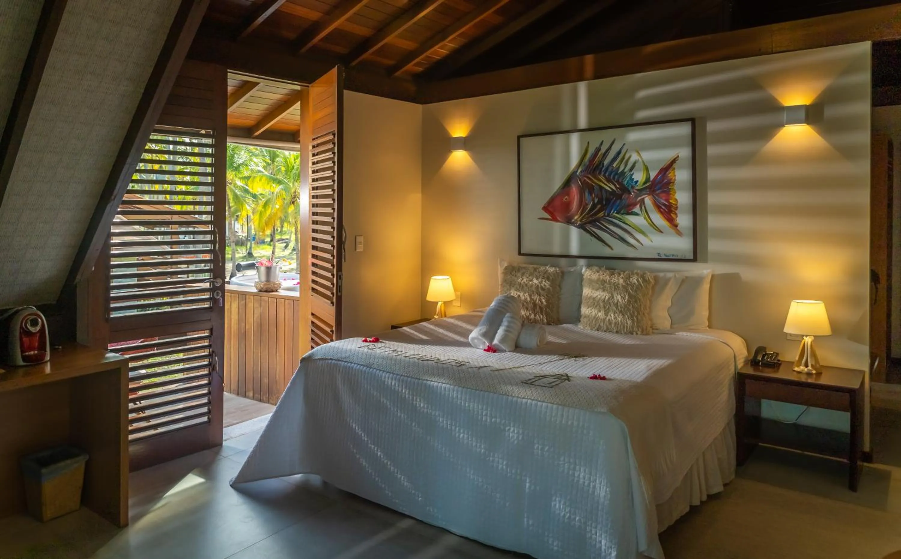 Bed in Pontal dos Carneiros Beach Bungalows