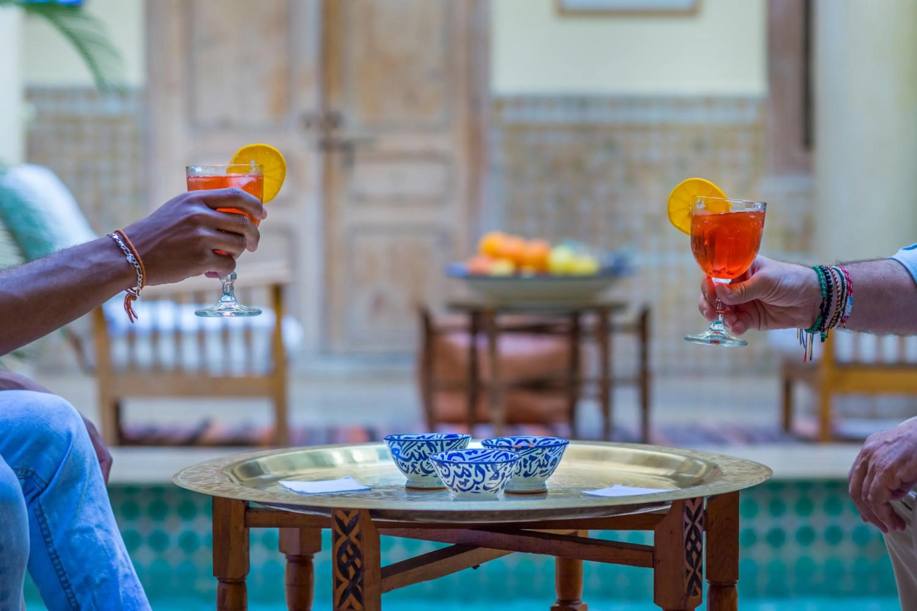 Drinks in Riad Azoulay