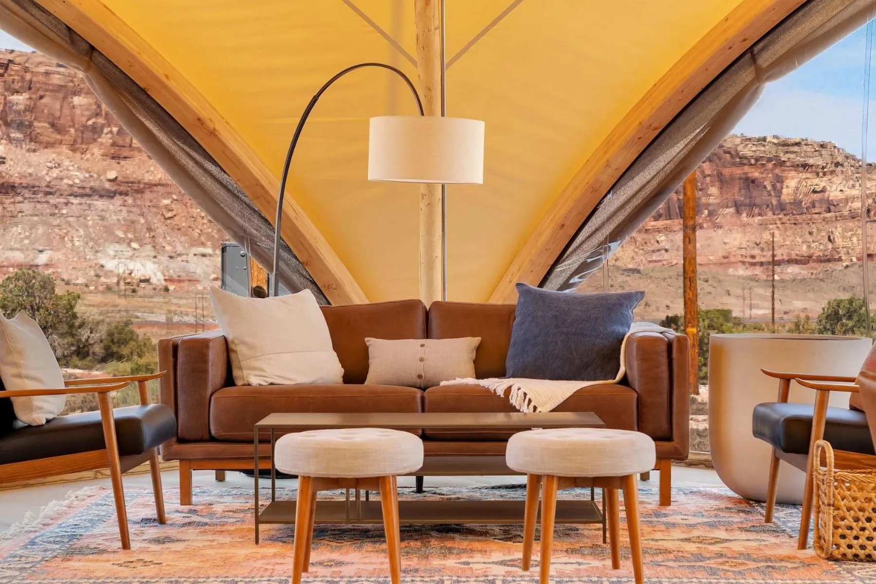 Seating area in Under Canvas Moab