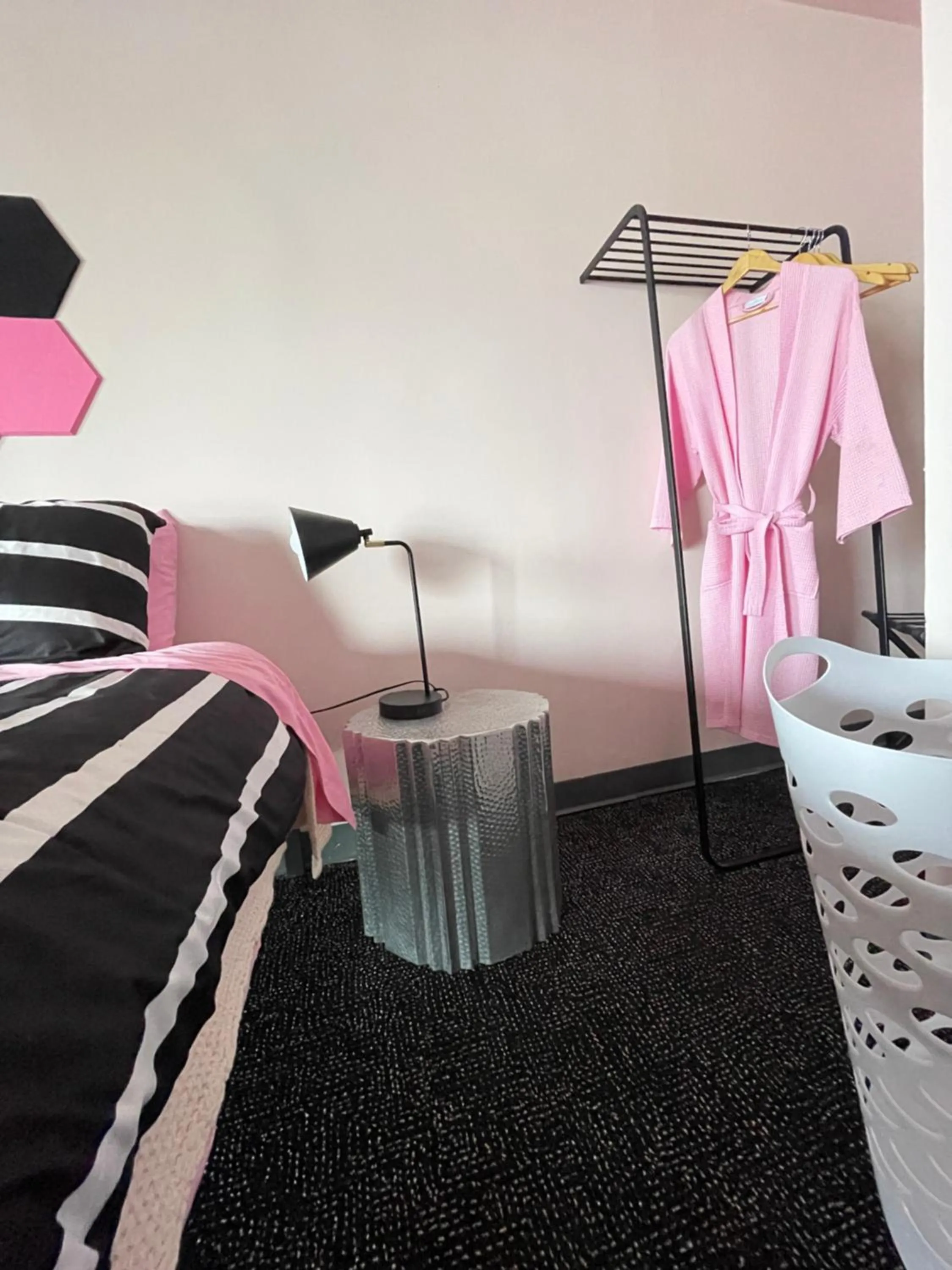 Bed in Rainbow Motel