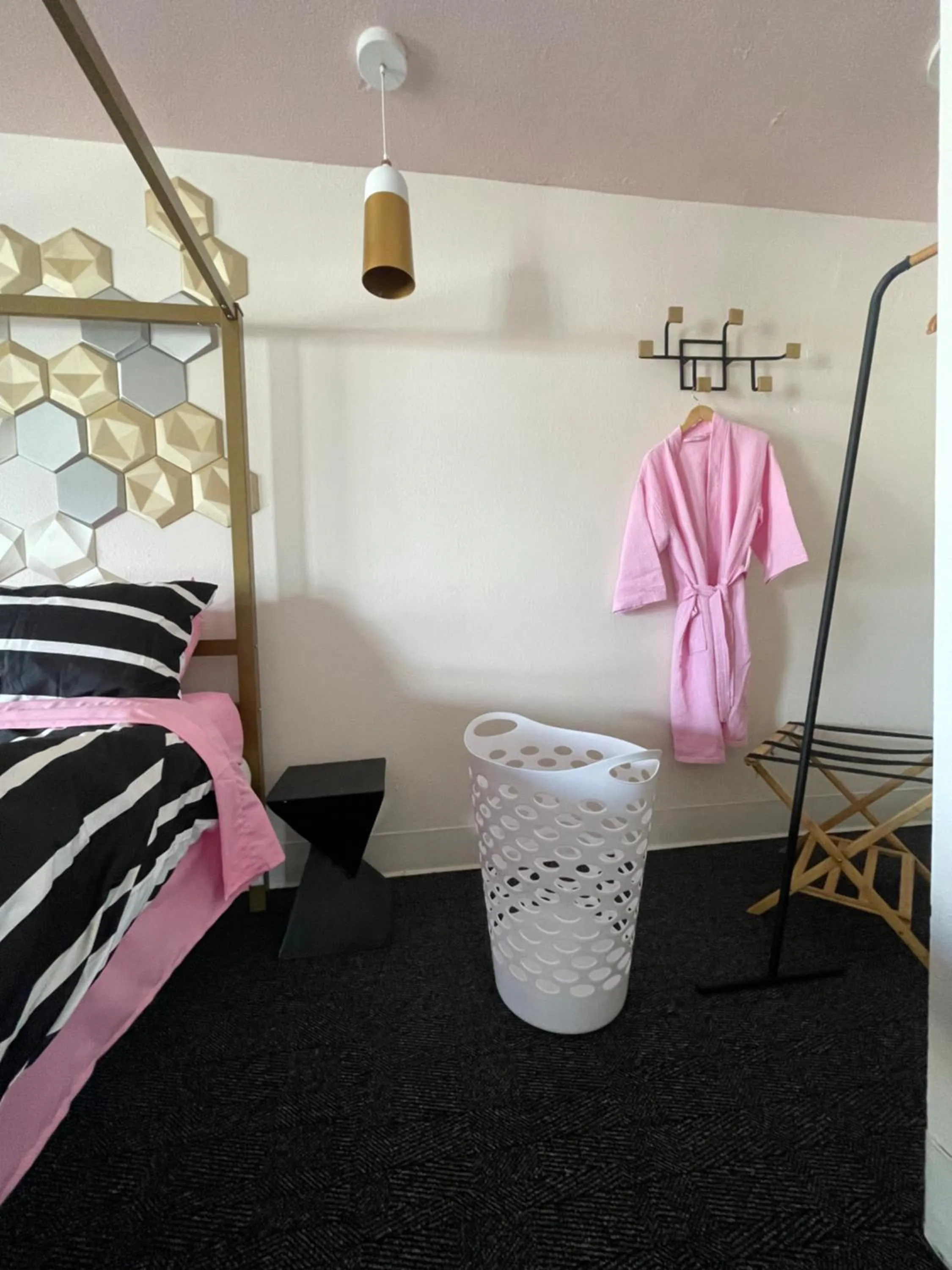 Bed in Rainbow Motel