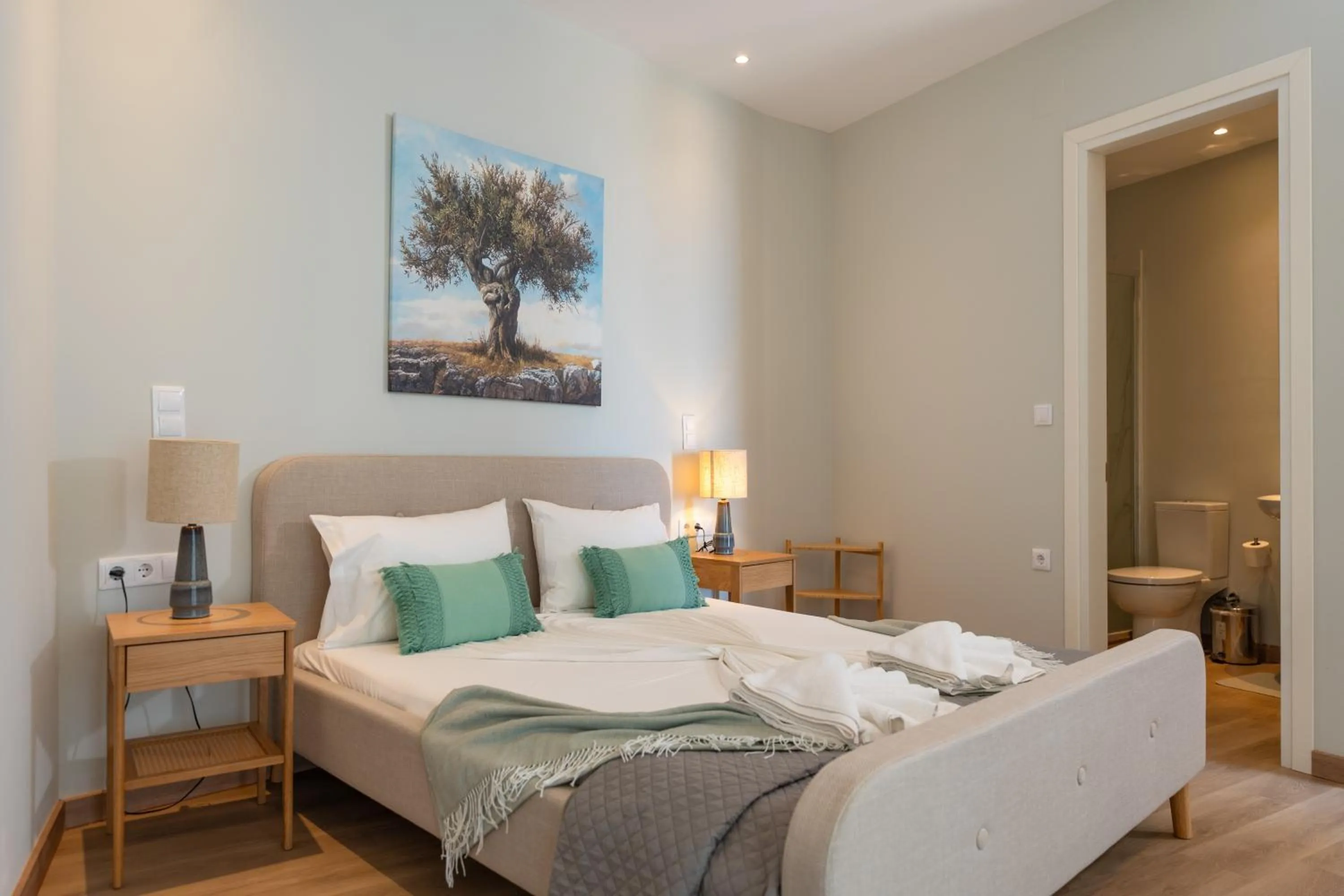 Photo of the whole room, Bed in Corfu Luxury Villas