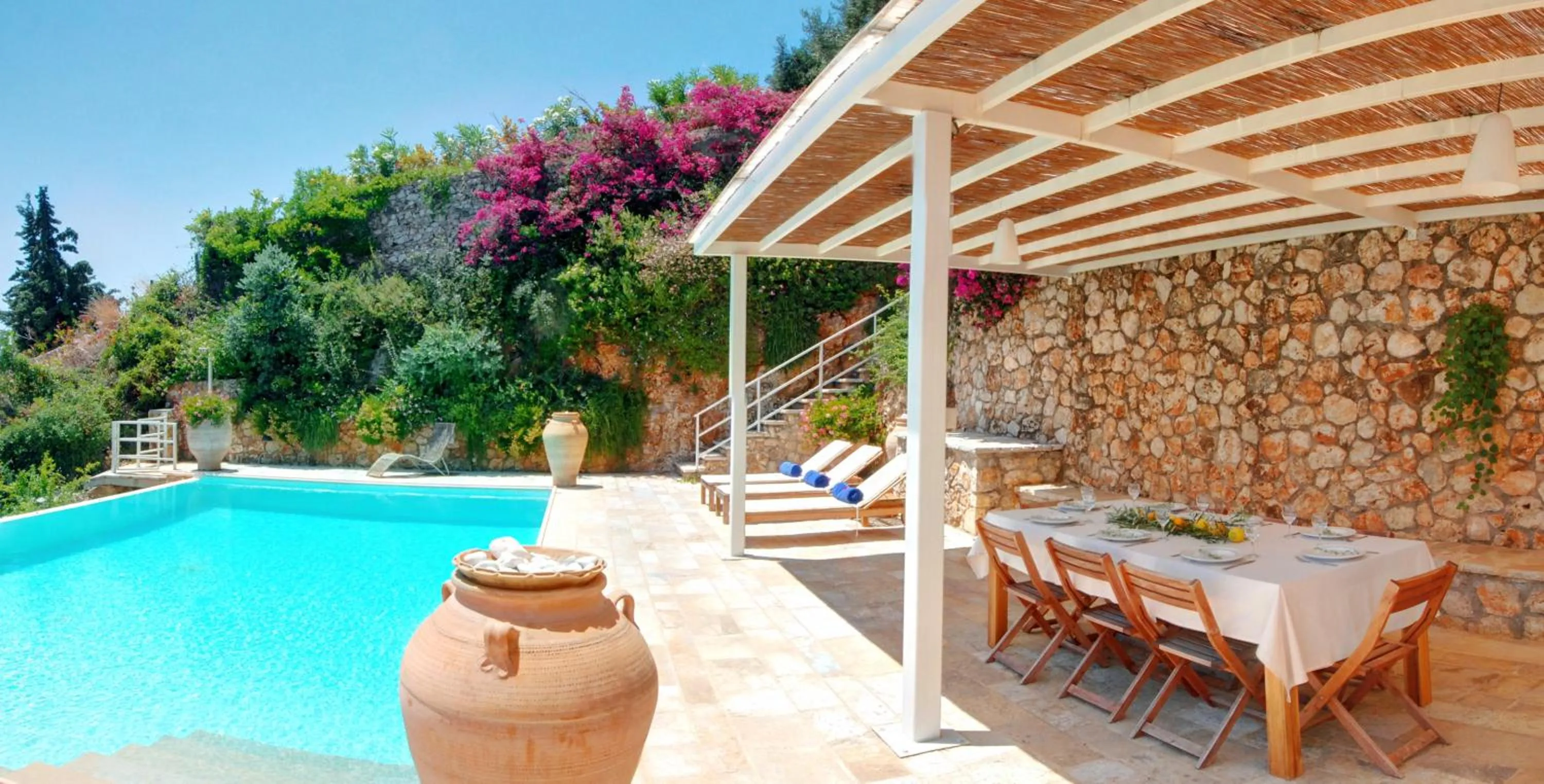 Dining area in Corfu Luxury Villas