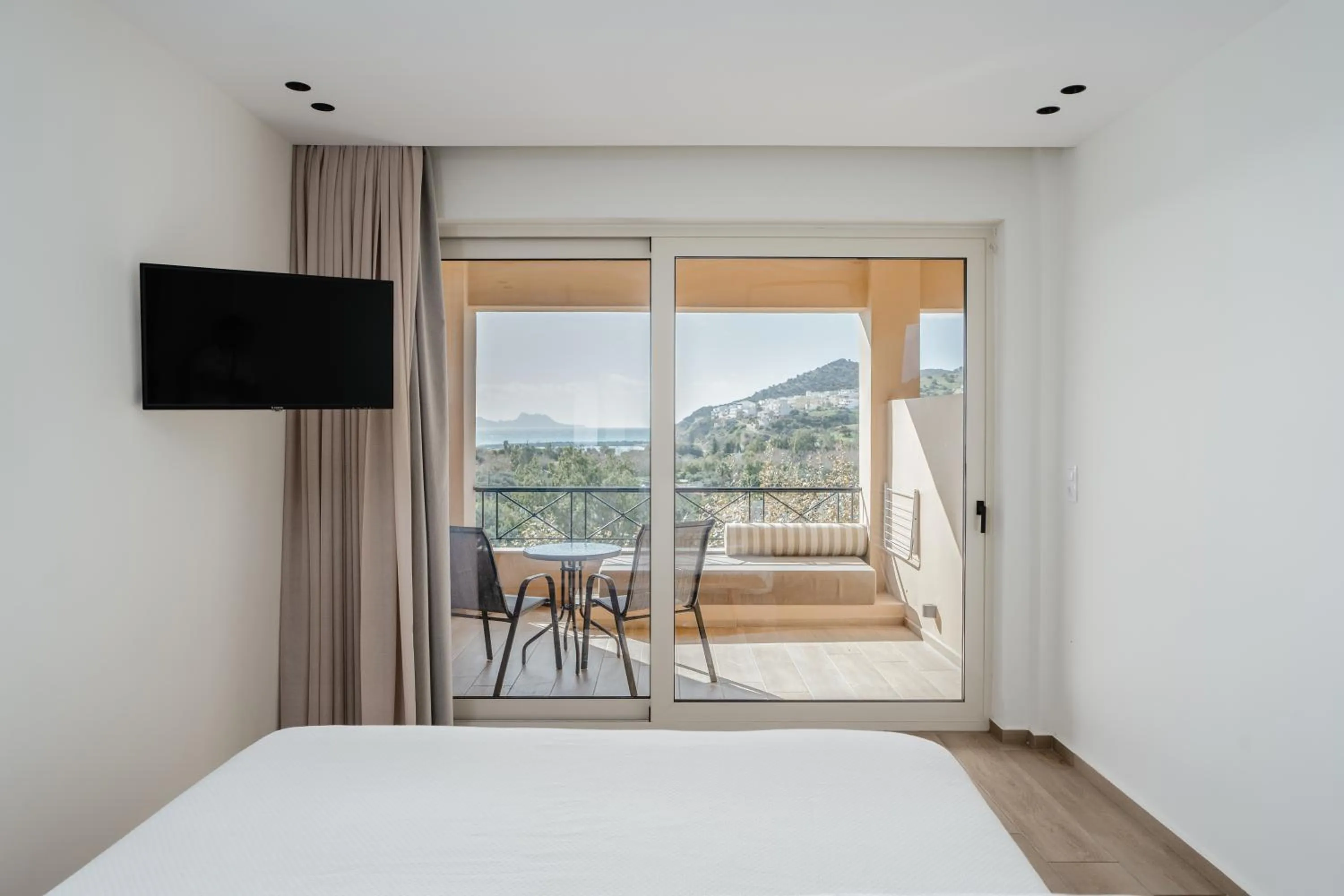 Balcony/Terrace, Bed in Paralos The Maxine Adults Only