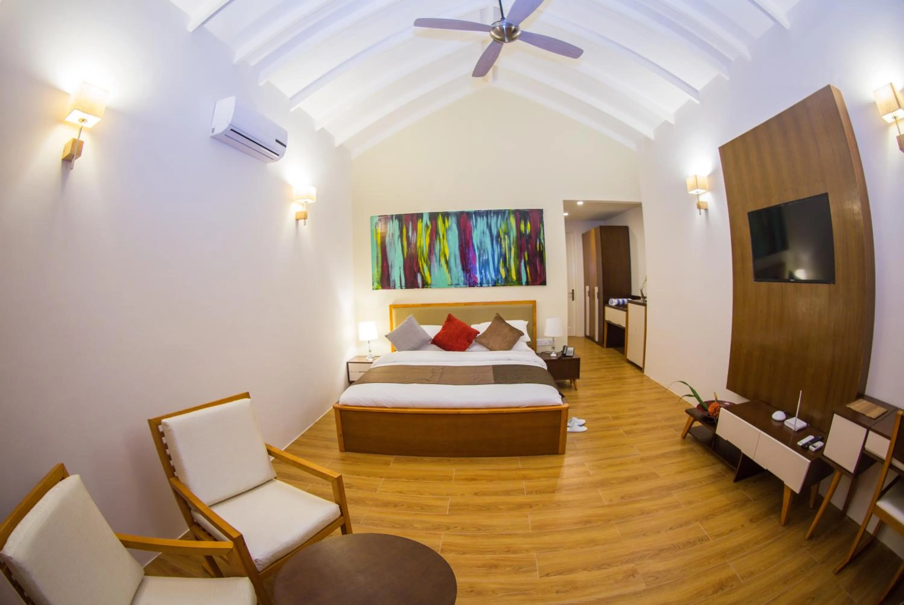 Bed in Hondaafushi Island Resort