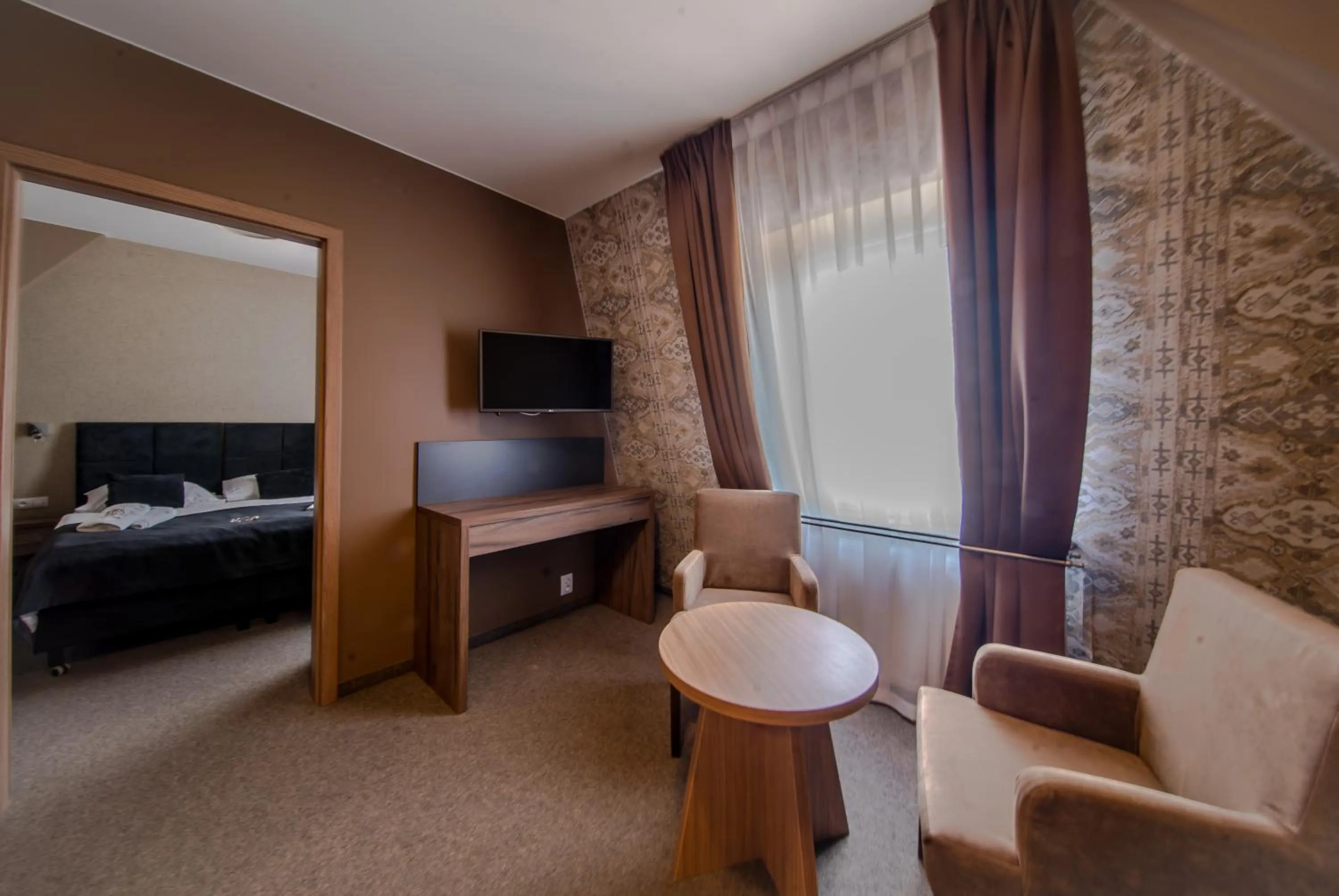 Bed in Srebrny Bucznik Wellness & Restaurant