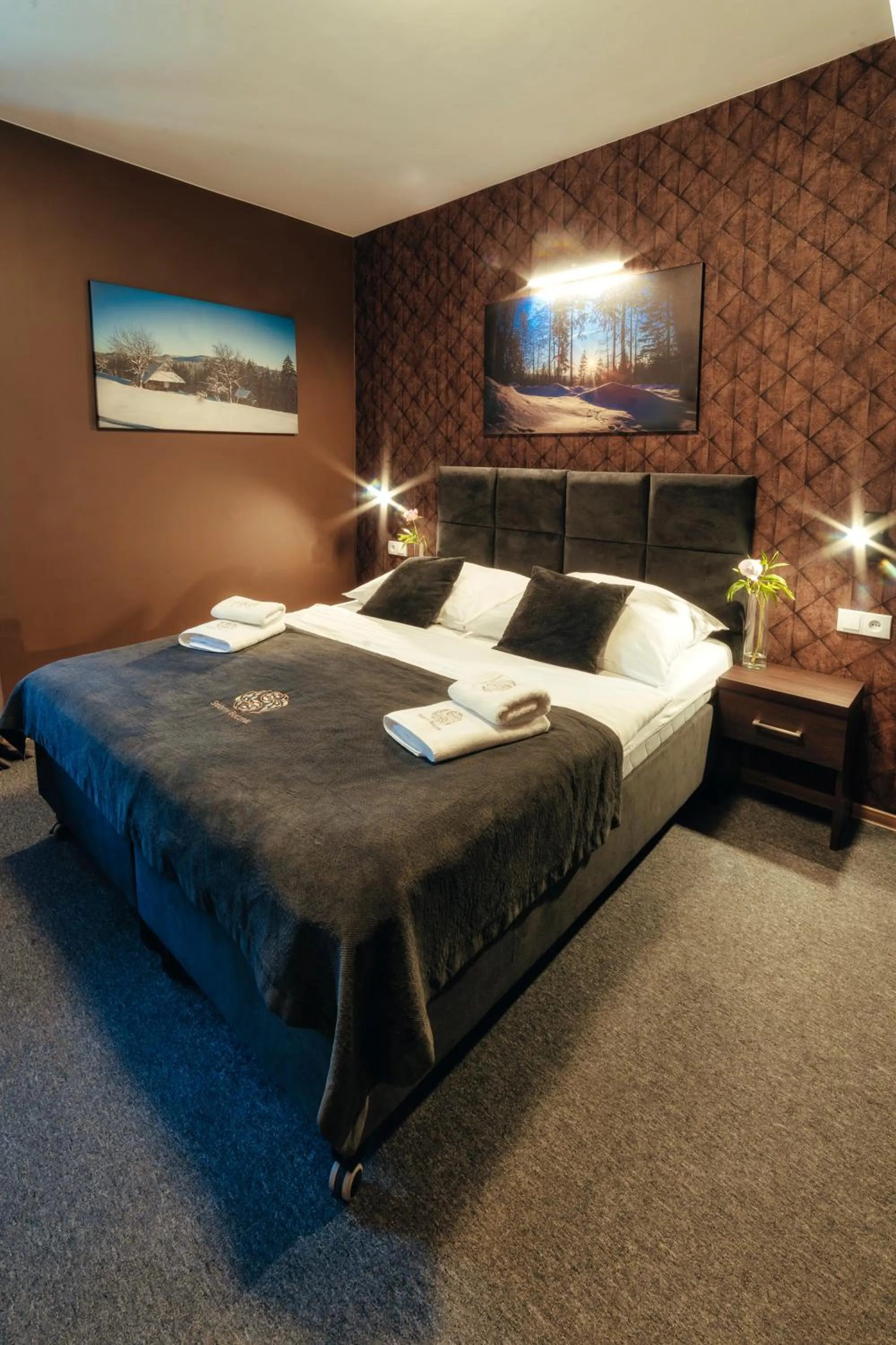 Bed in Srebrny Bucznik Wellness & Restaurant