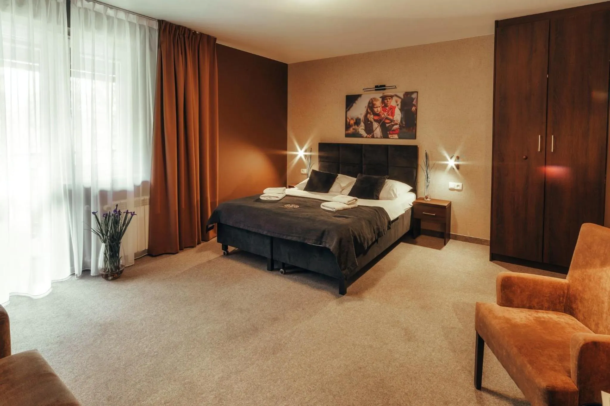 Bed in Srebrny Bucznik Wellness & Restaurant