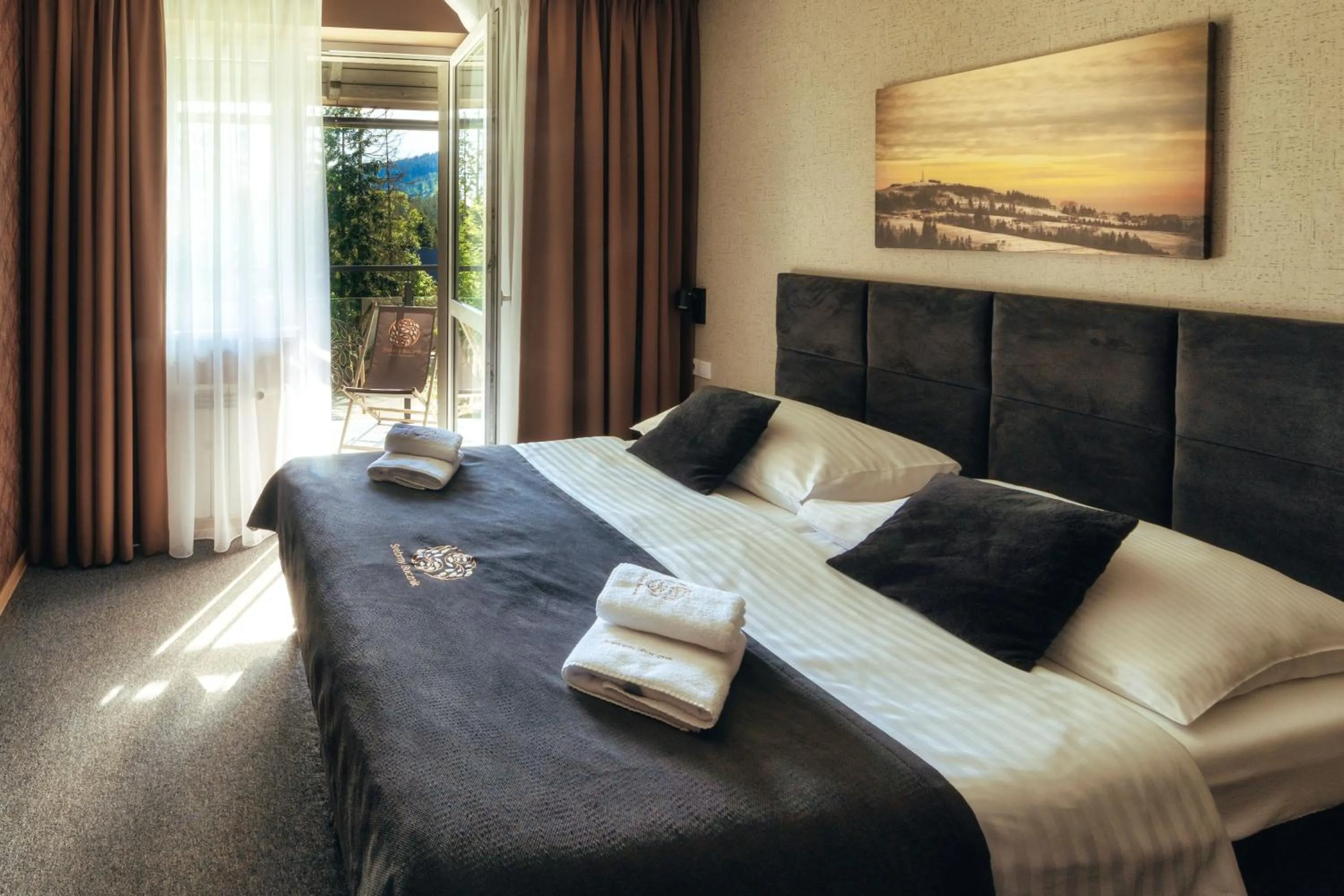 Bed in Srebrny Bucznik Wellness & Restaurant