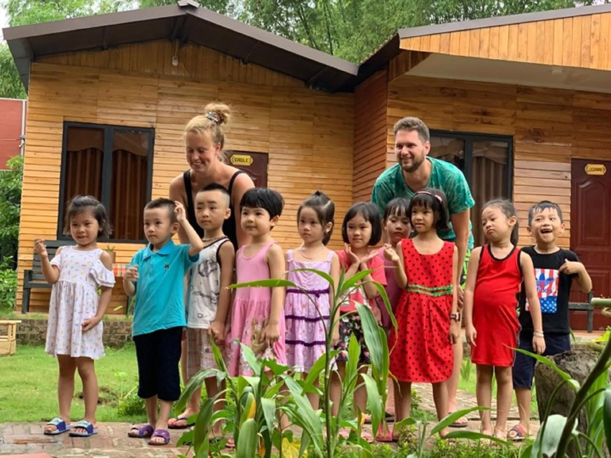 children in Golden Jungle House