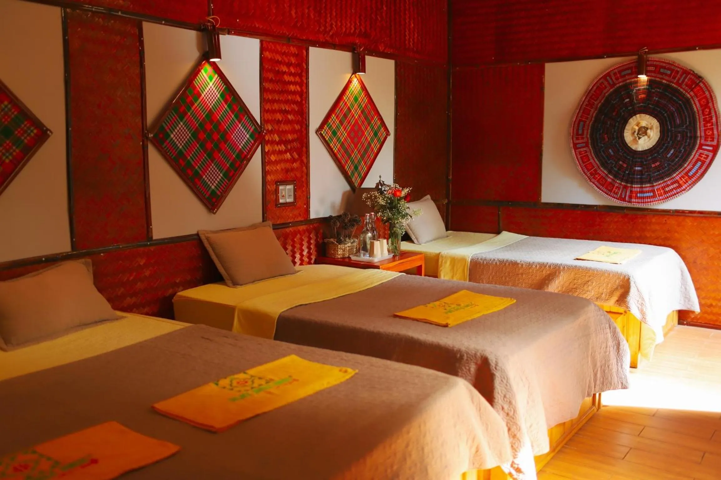 Bed in Golden Jungle House