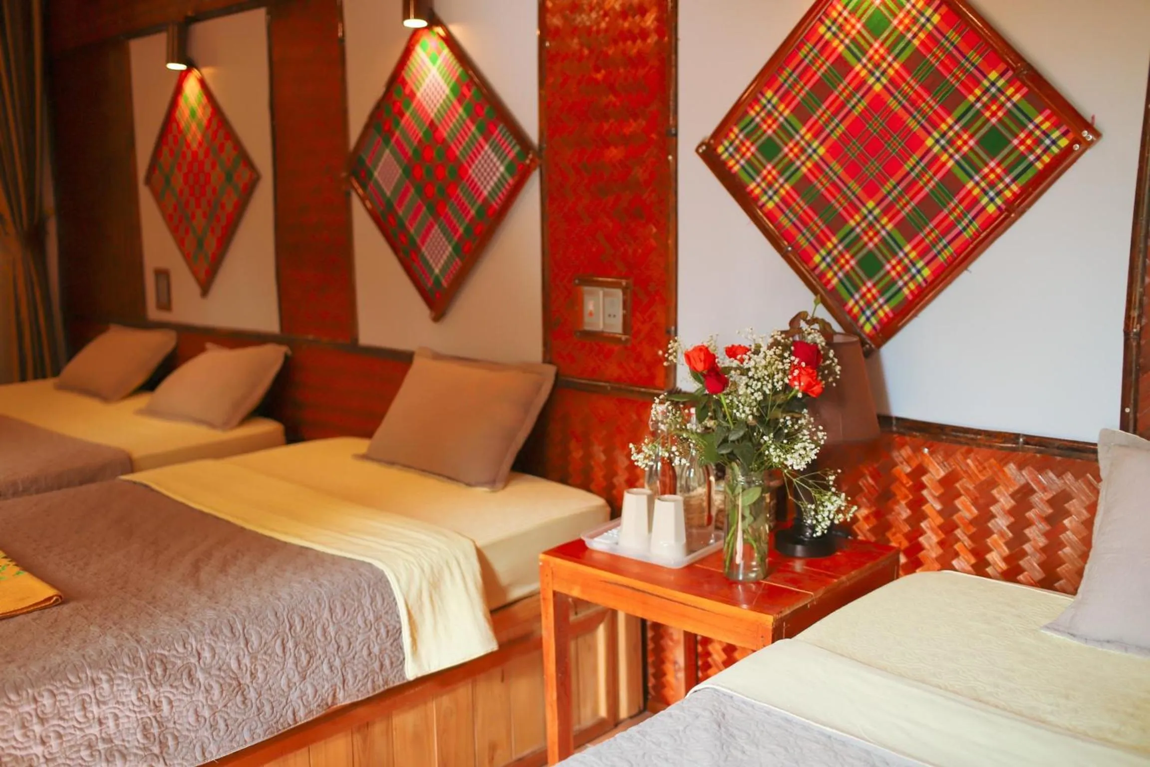 Bed in Golden Jungle House