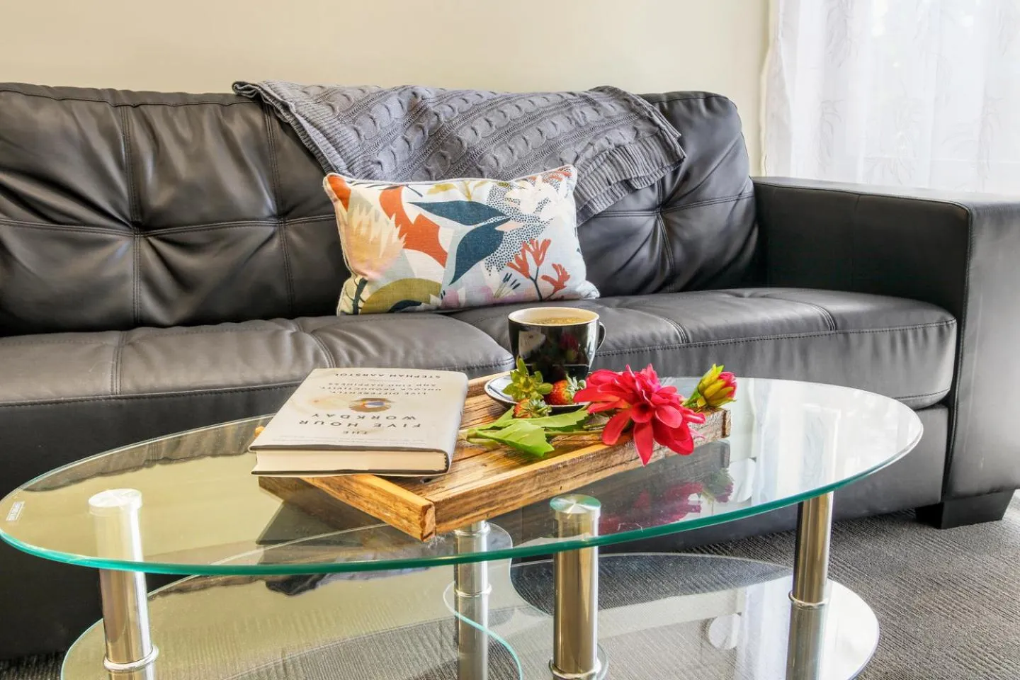 Seating area in Sandbar Motel