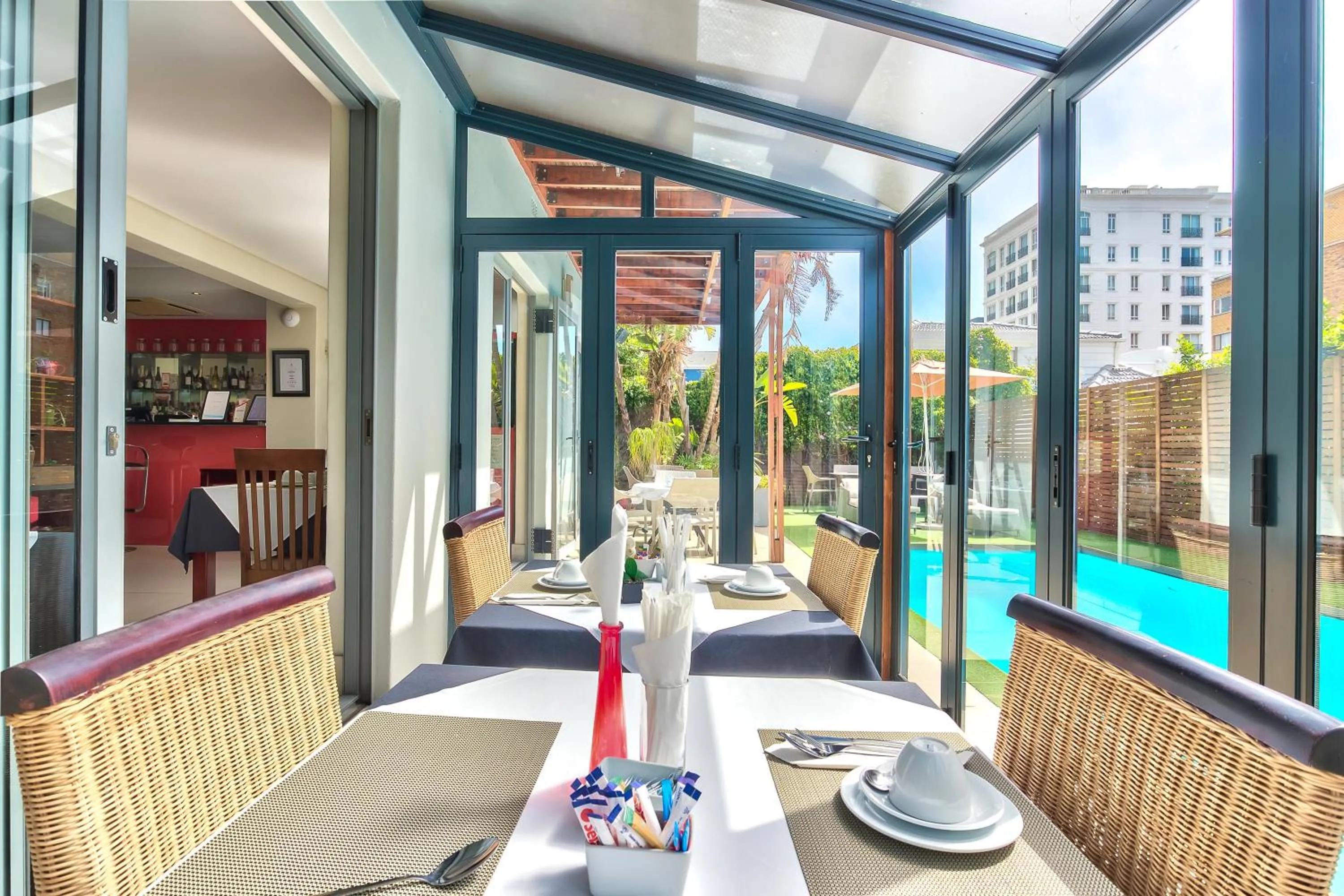 Dining area in The One 8 Hotel in Green Point - Solar Power