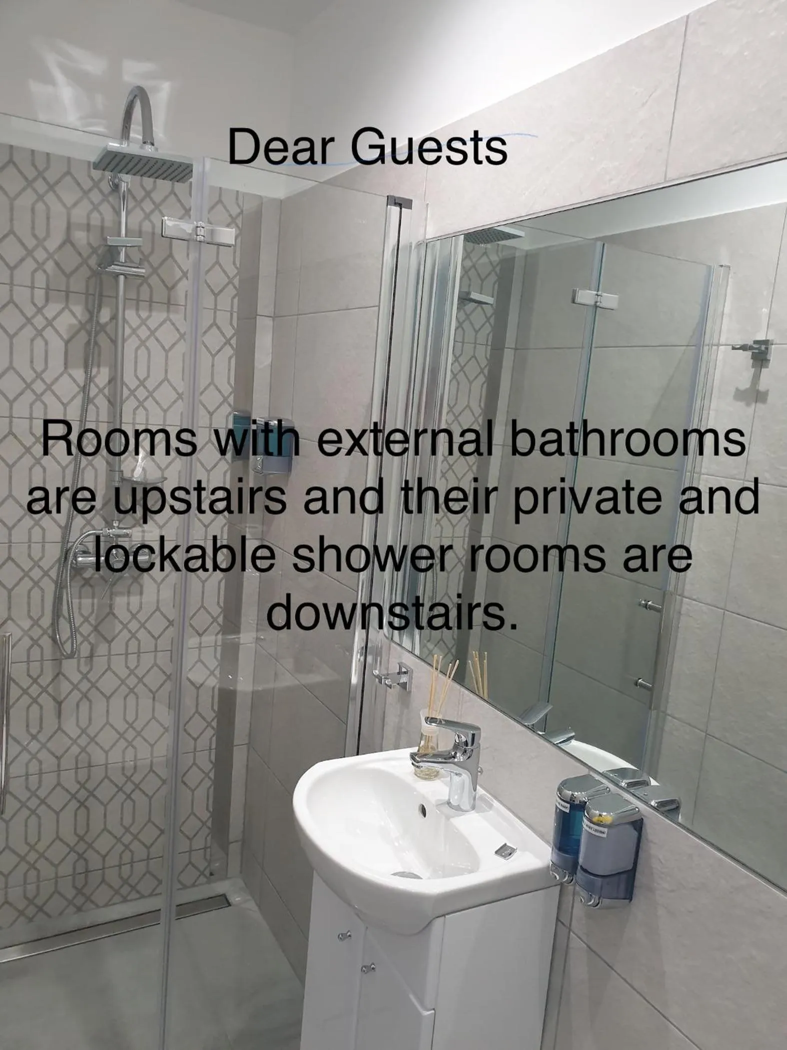 Shower in Comfortable rooms in the house