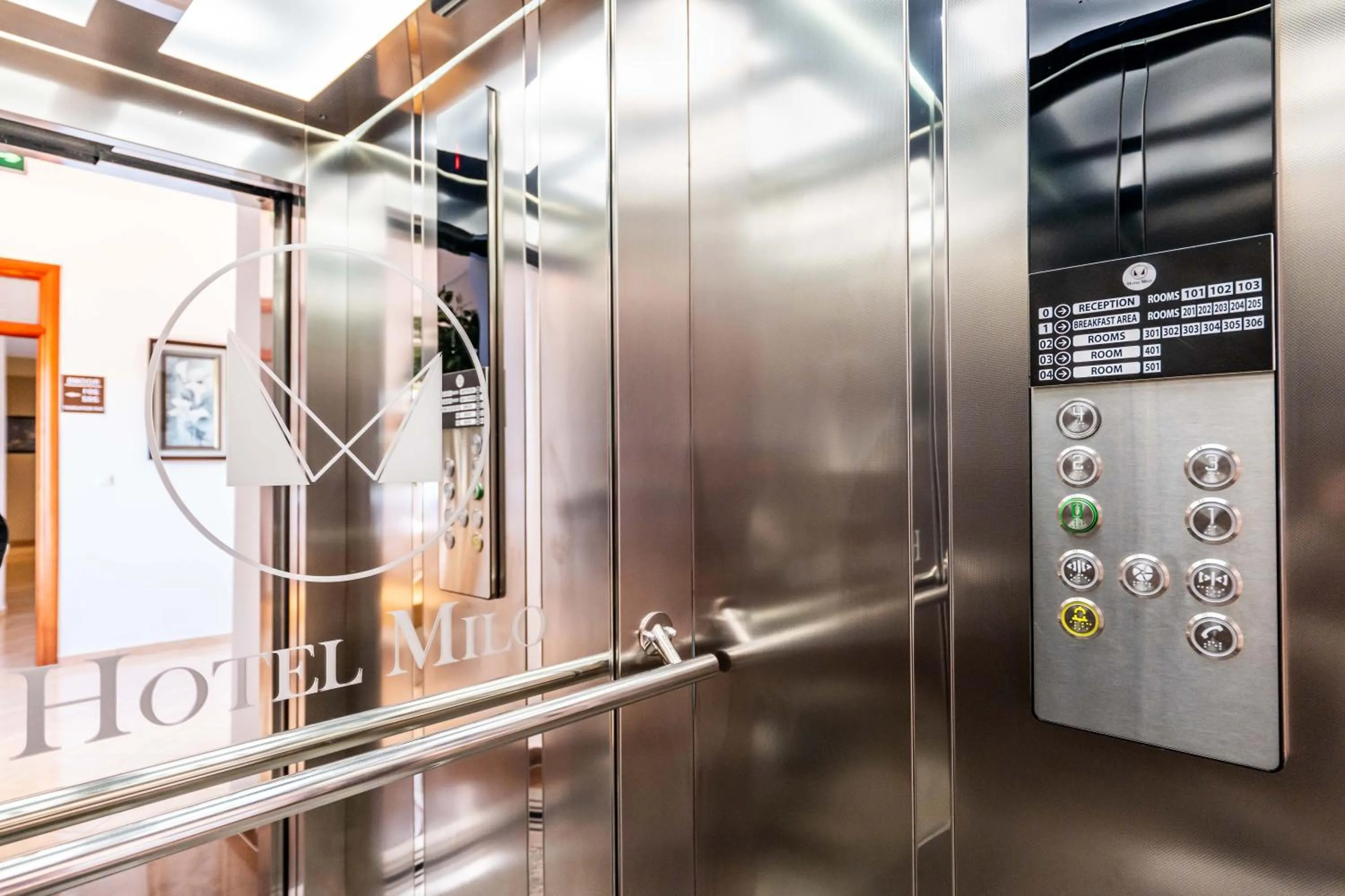 elevator in Hotel Milo Ksamil