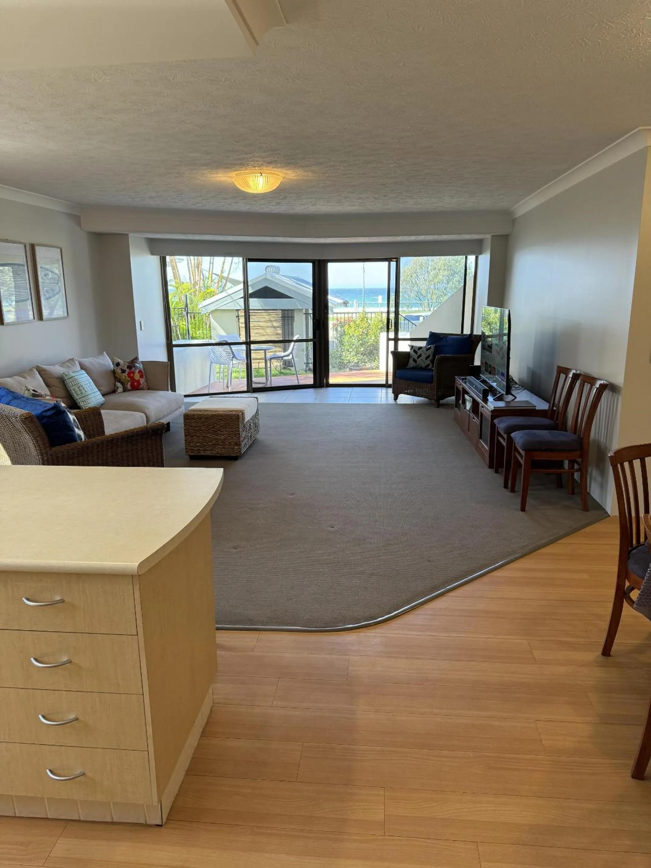 Living room in Sandrift Beachfront Apartments