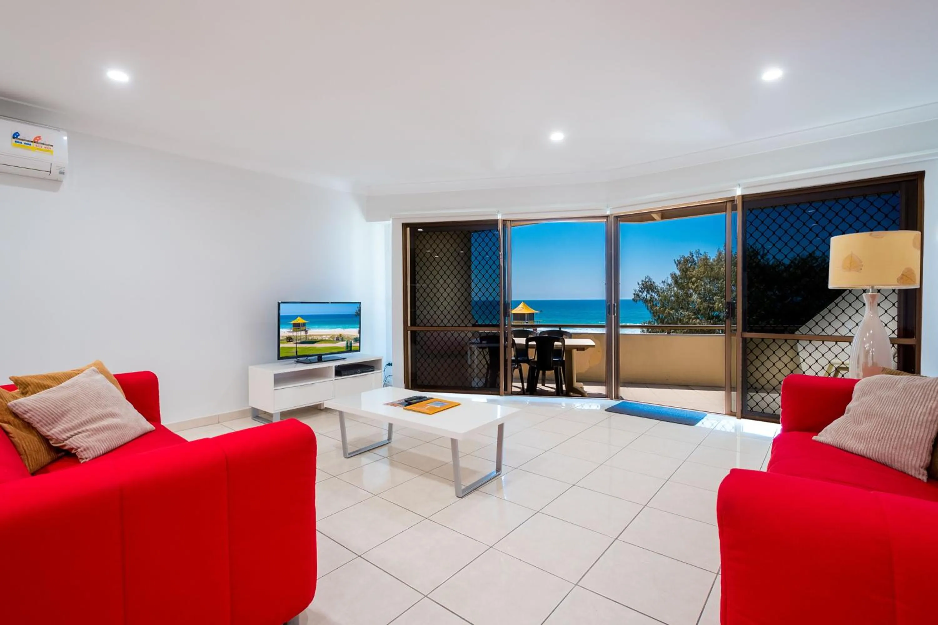 Living room in Sandrift Beachfront Apartments