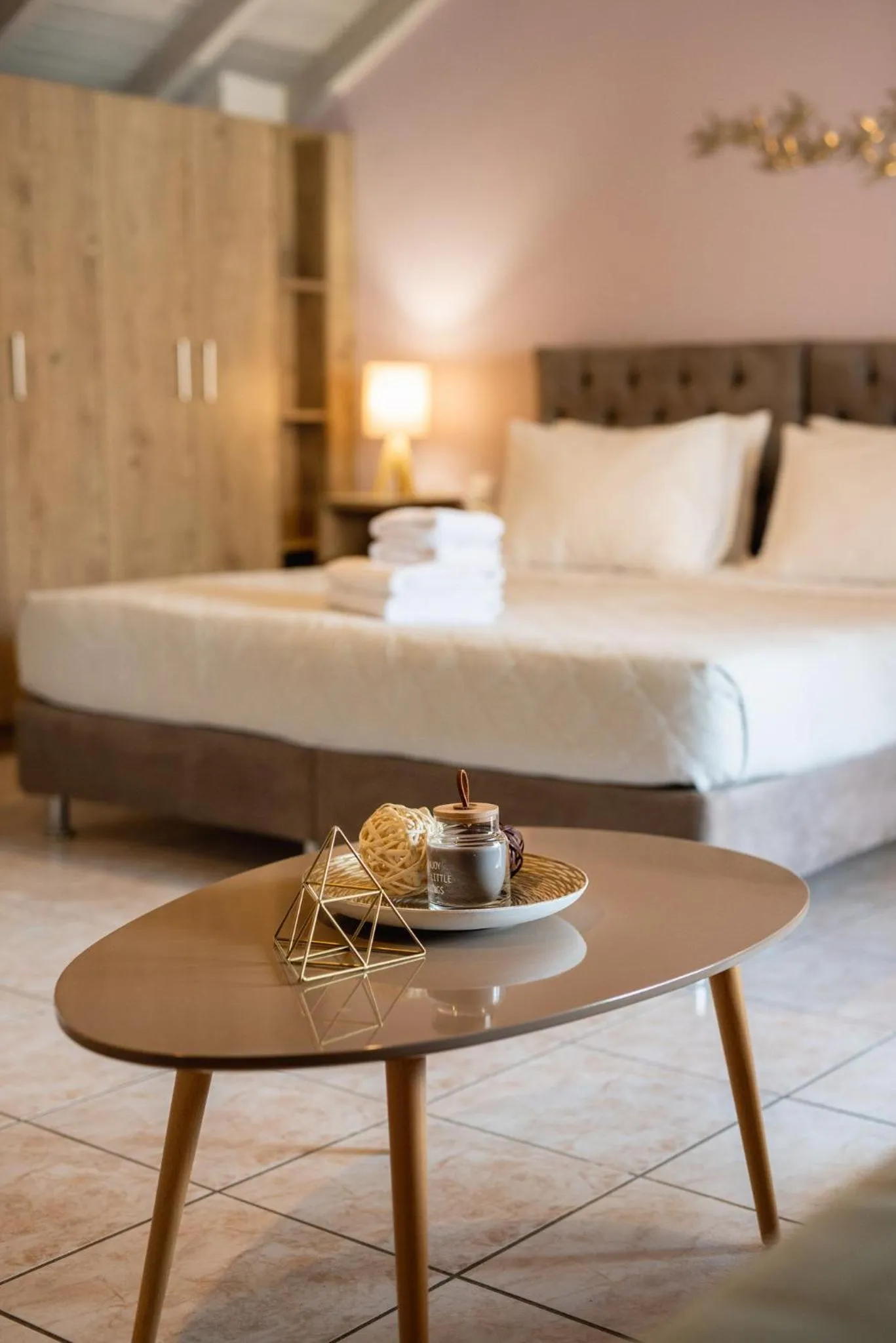 Bed in Koukos Loft Apartments