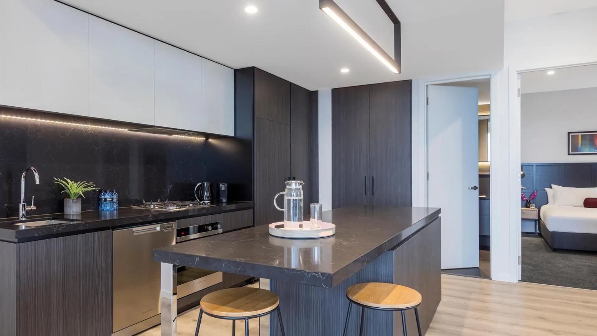 Coffee/tea facilities, Bed in Avani Melbourne Box Hill Residences