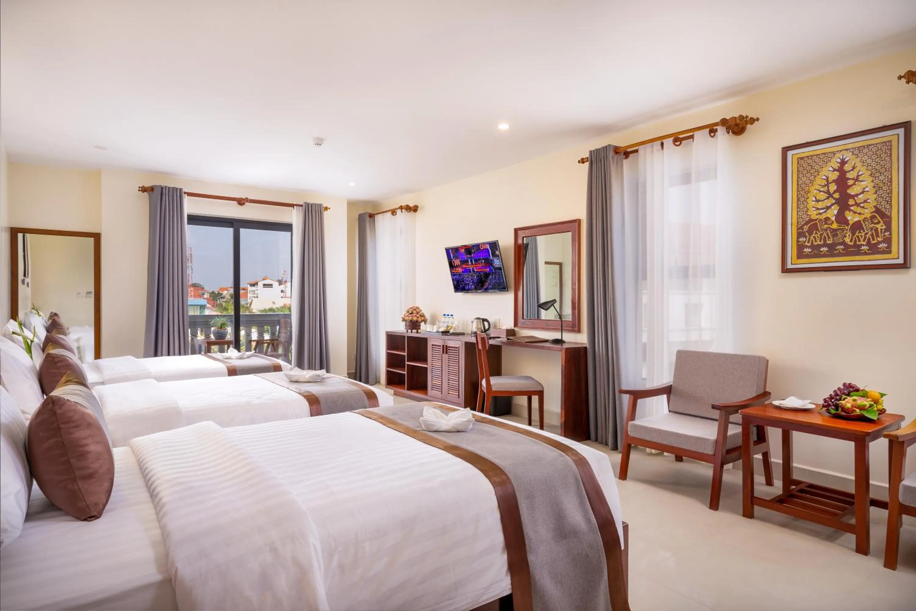 TV and multimedia, Bed in Mony Reach Angkor Hotel