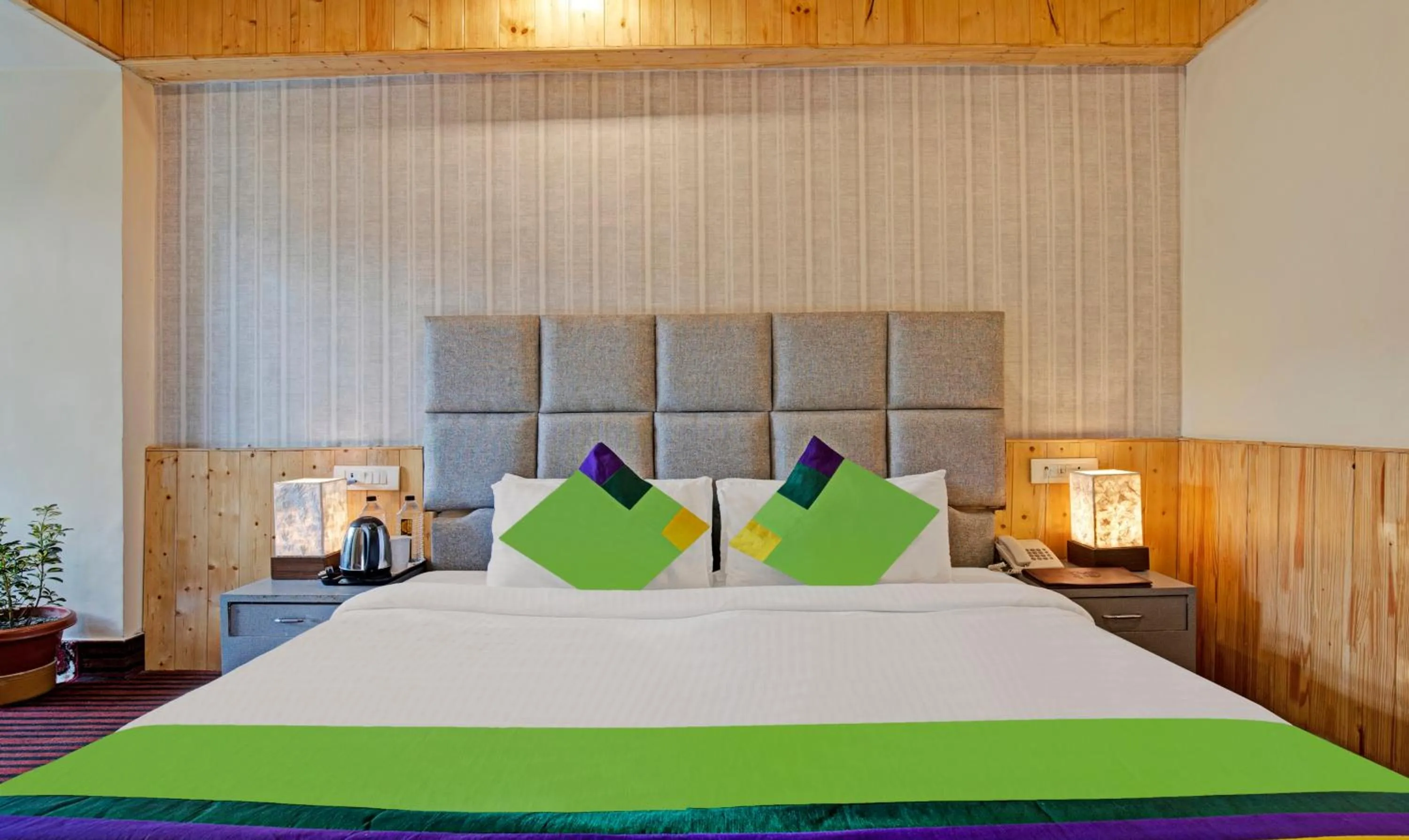 Bedroom, Bed in Treebo Kosmos Anamika, 1 Km From Nainital Lake