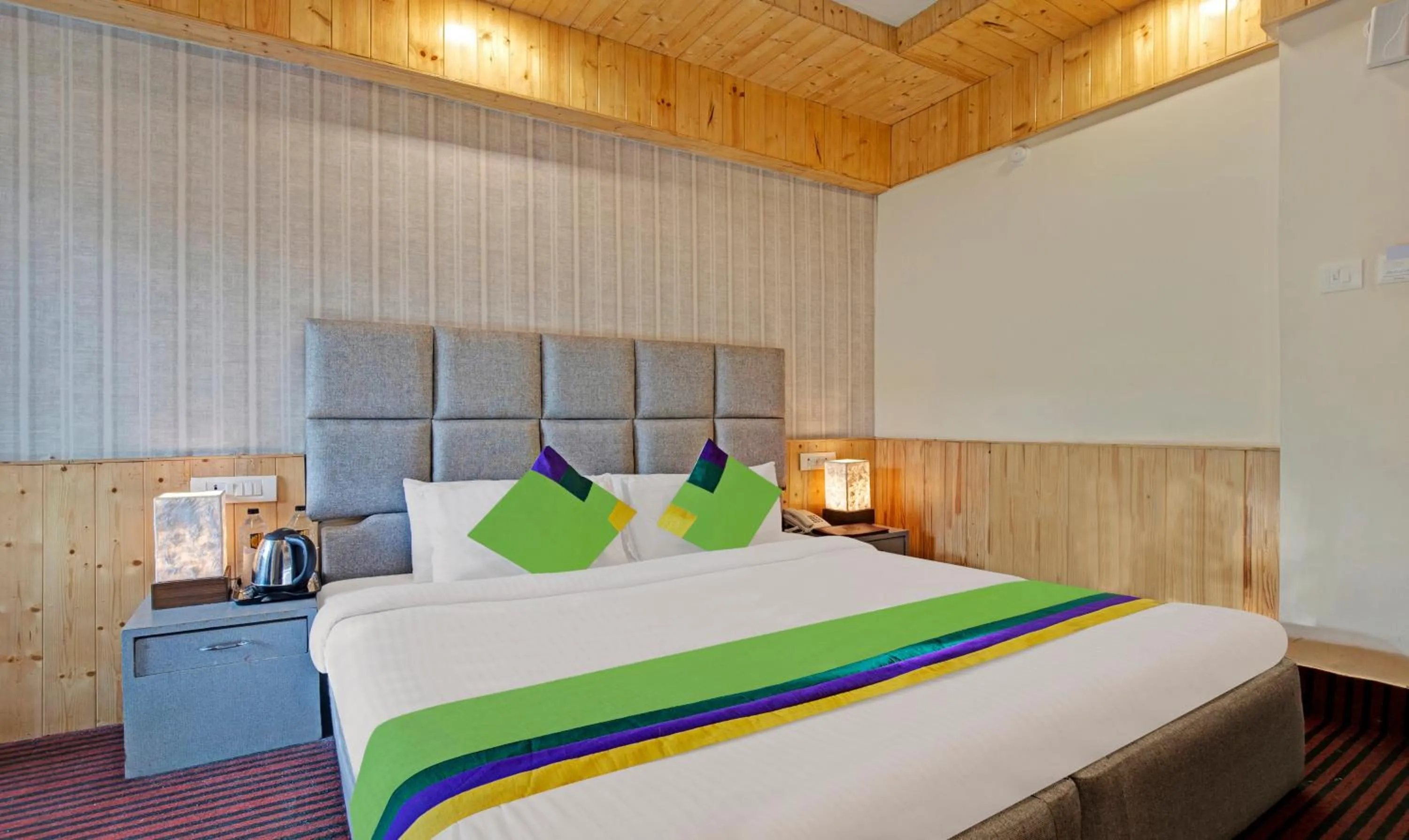 Bedroom, Bed in Treebo Kosmos Anamika, 1 Km From Nainital Lake