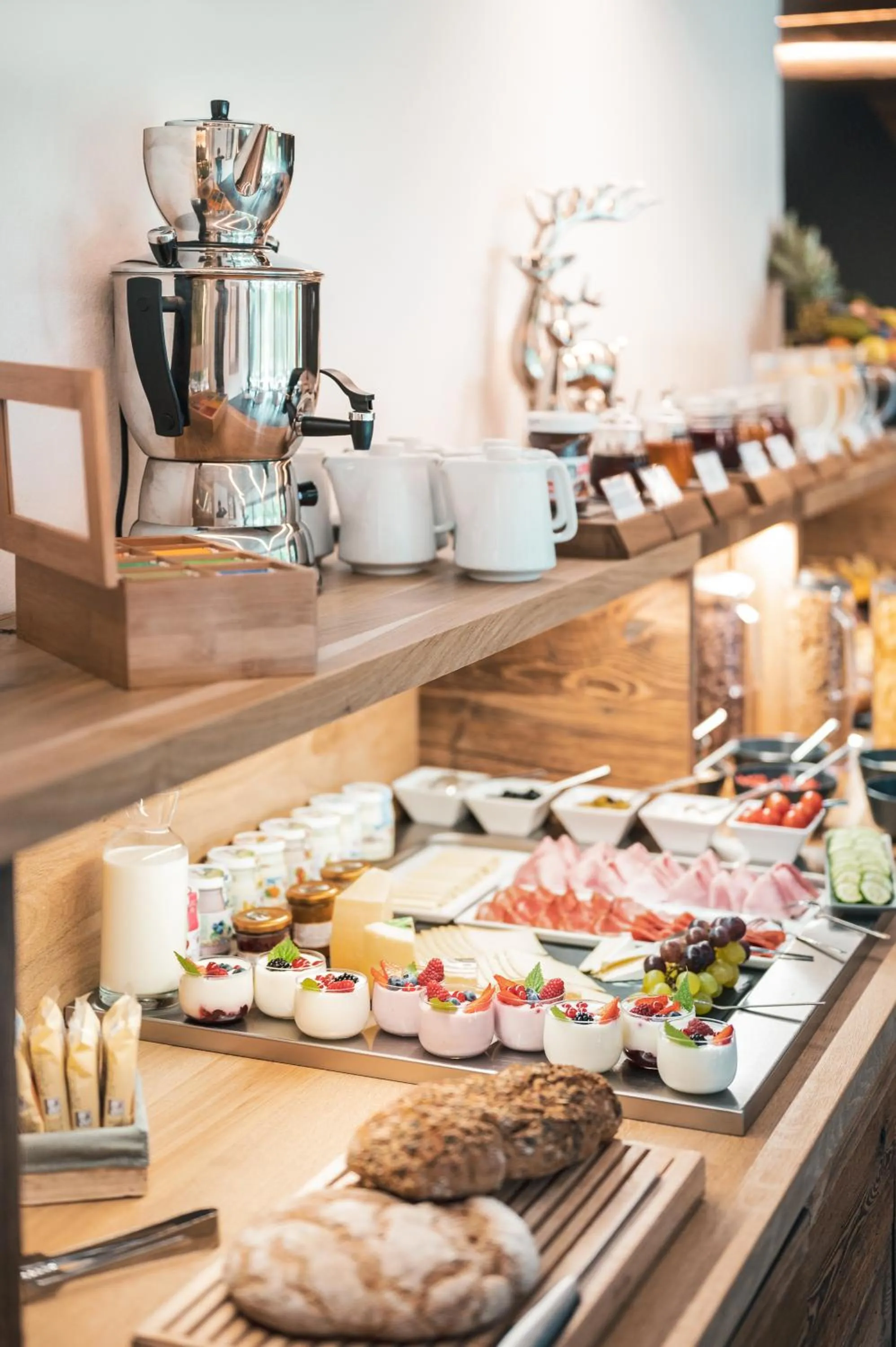 Buffet breakfast in Les Dolomites Mountain Lodges