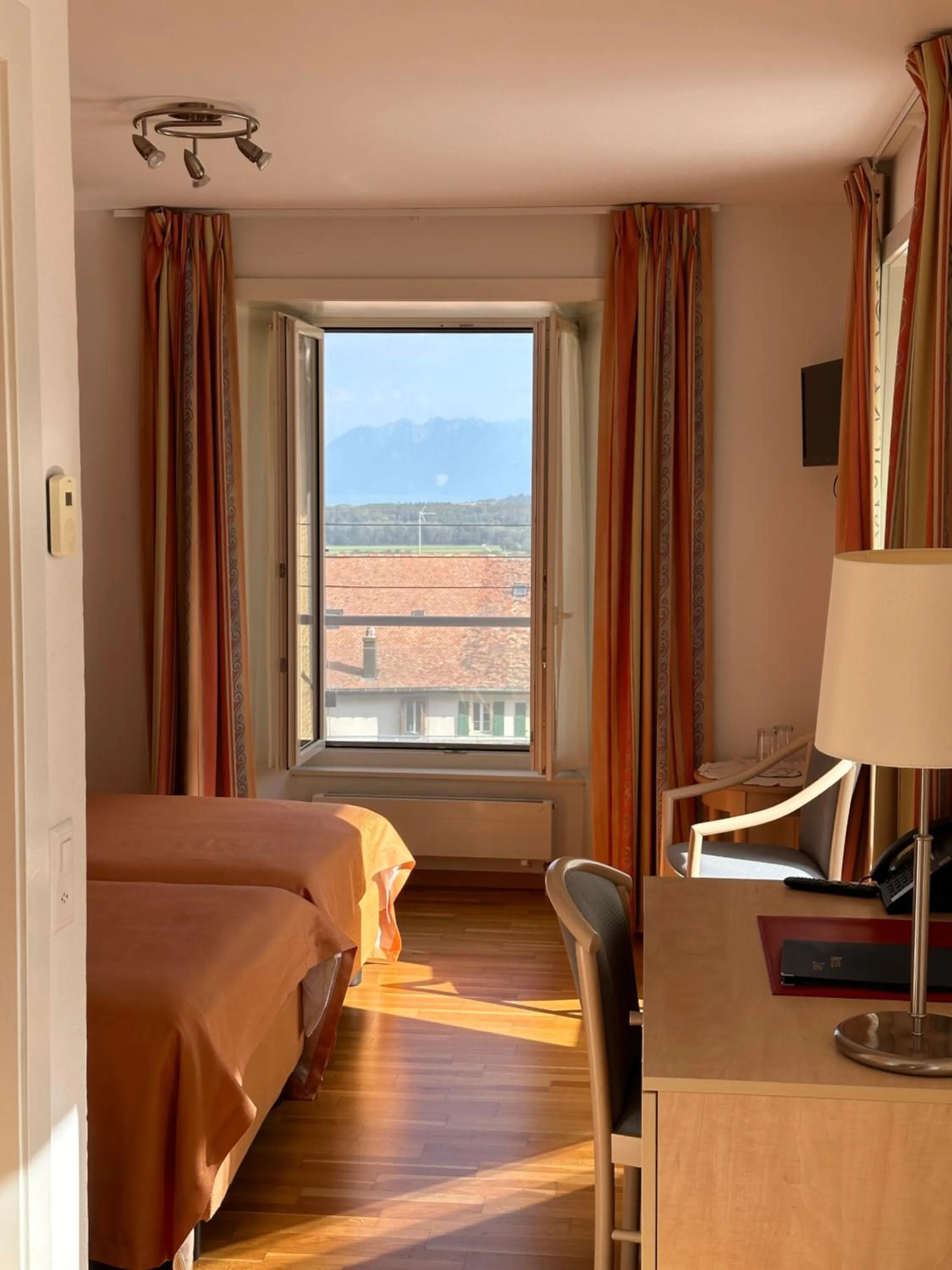 Natural landscape, Bed in Auberge Aux Deux Sapins