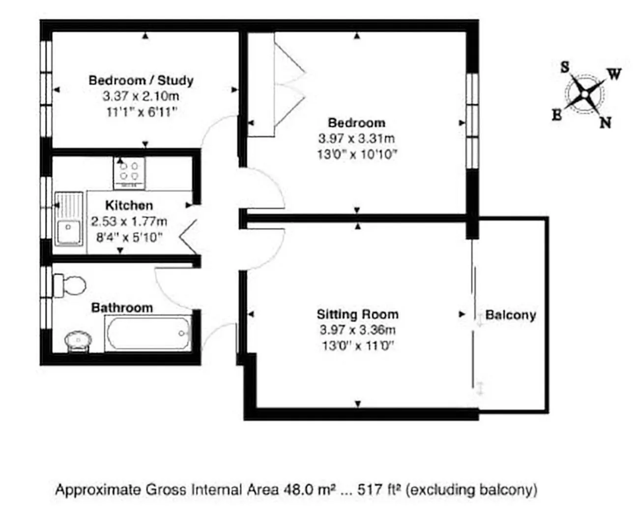 Floor plan in Apple Perch 2BR Flat - Free Parking