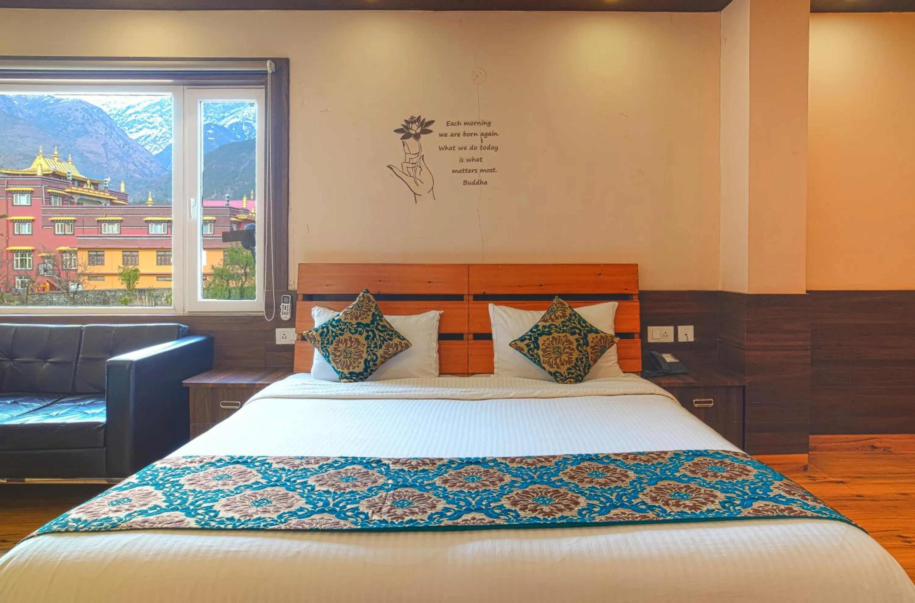 Bedroom, Bed in Hotel Buddha House Himalayan Brothers