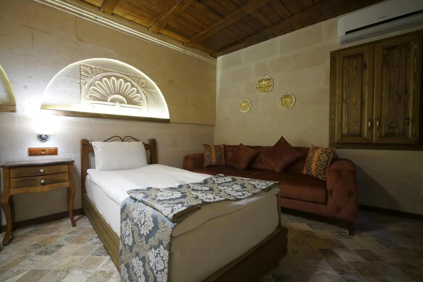 Bed in Arte Cave Hotel