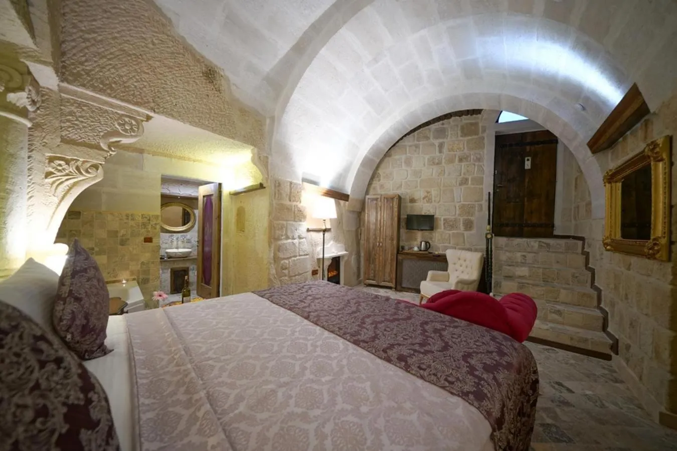 Bed in Arte Cave Hotel