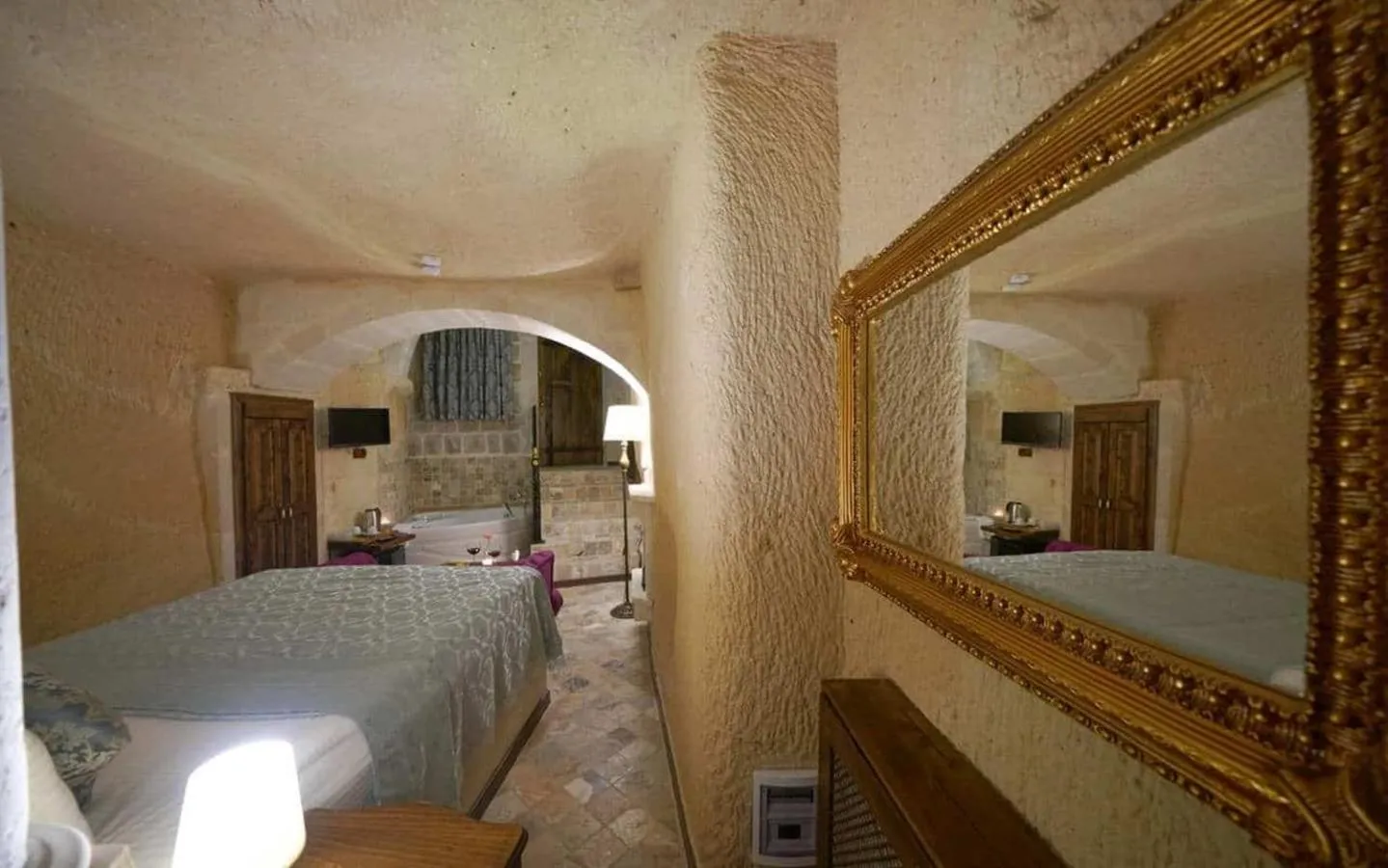 Bed in Arte Cave Hotel