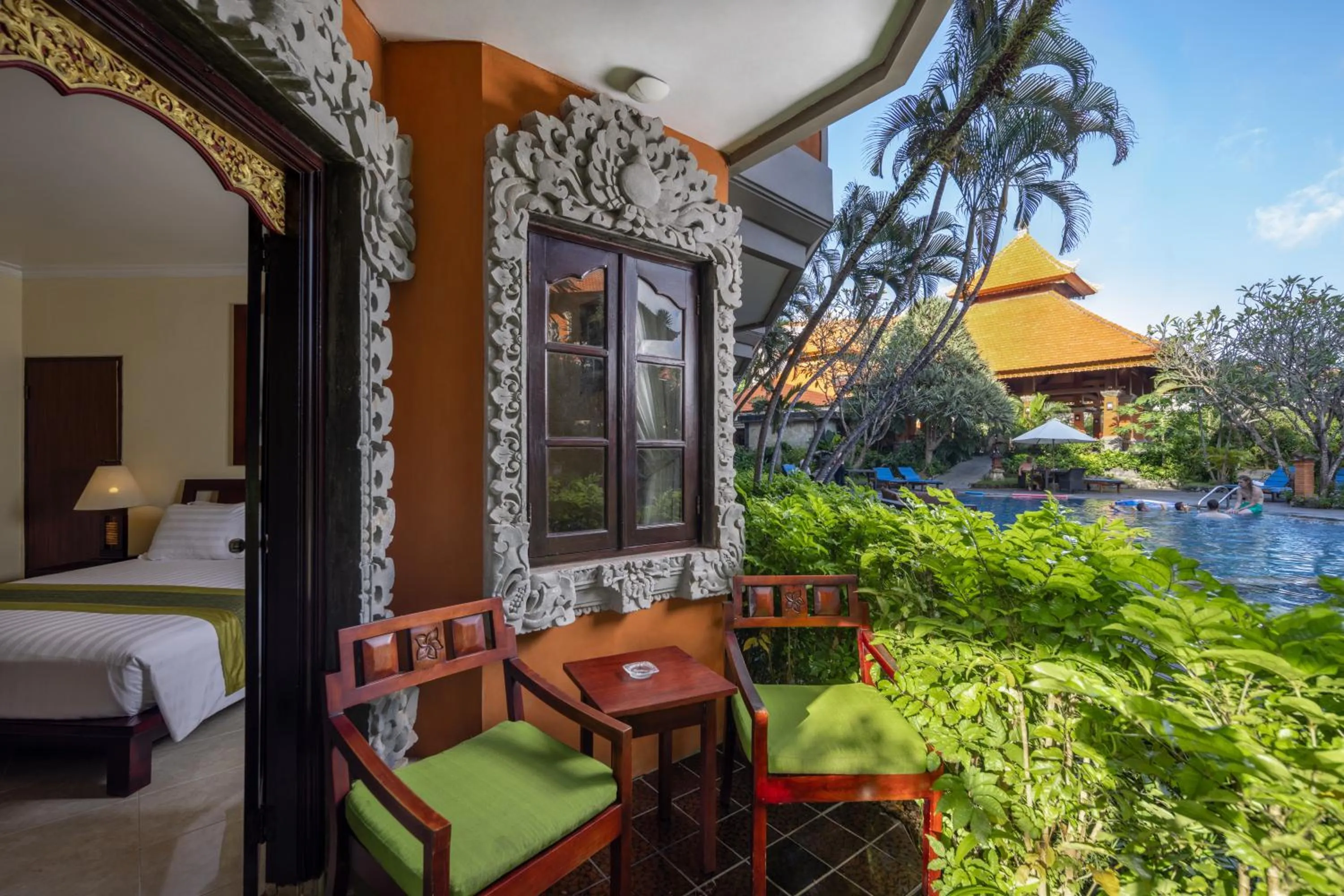 Seating area in Adi Dharma Hotel Kuta