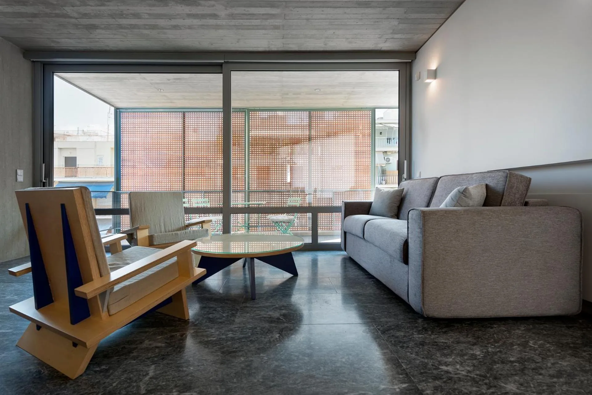 Living room in Athens BlueBuilding