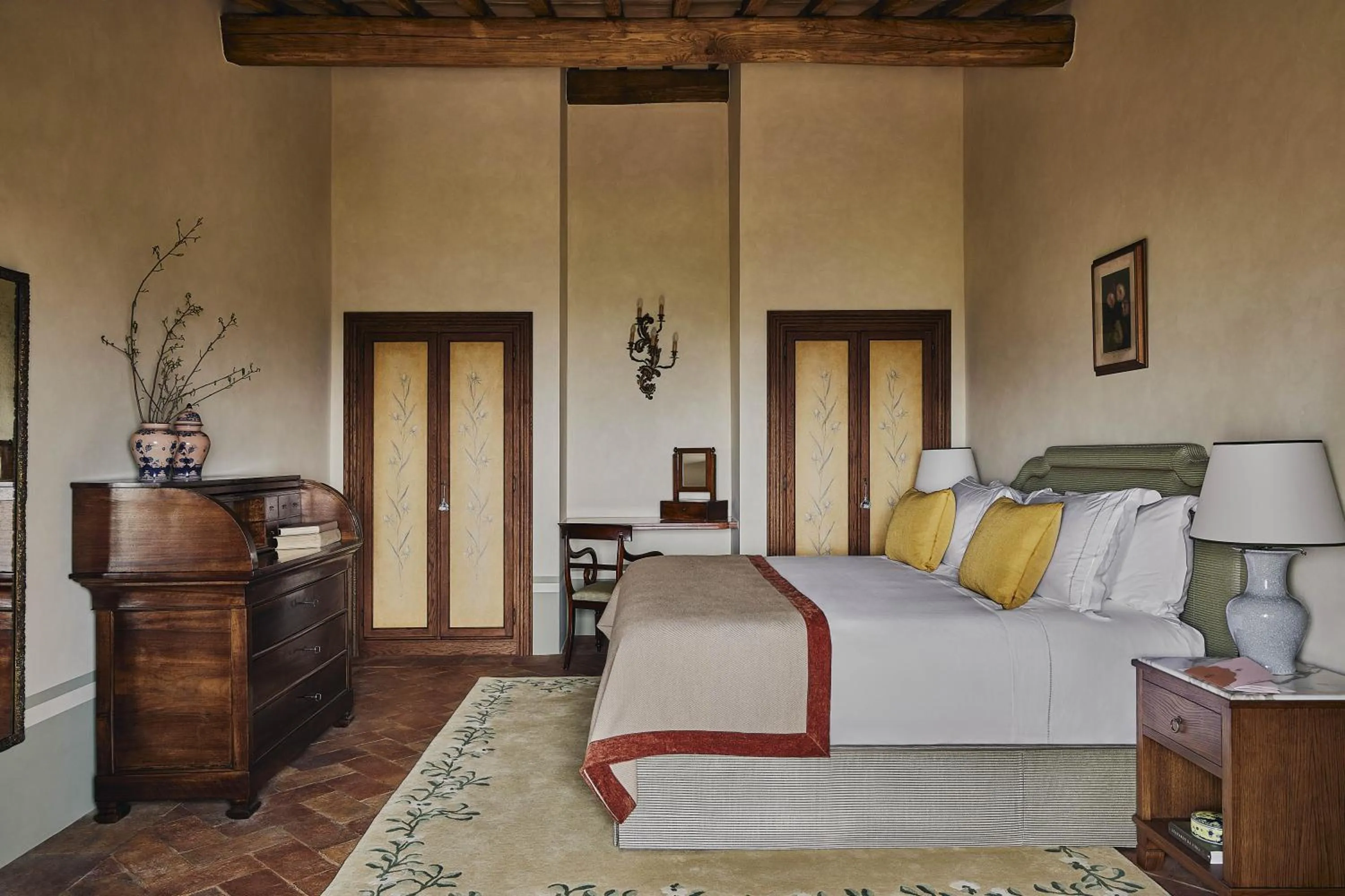 Bedroom, Bed in Castello di Casole, A Belmond Hotel, Tuscany