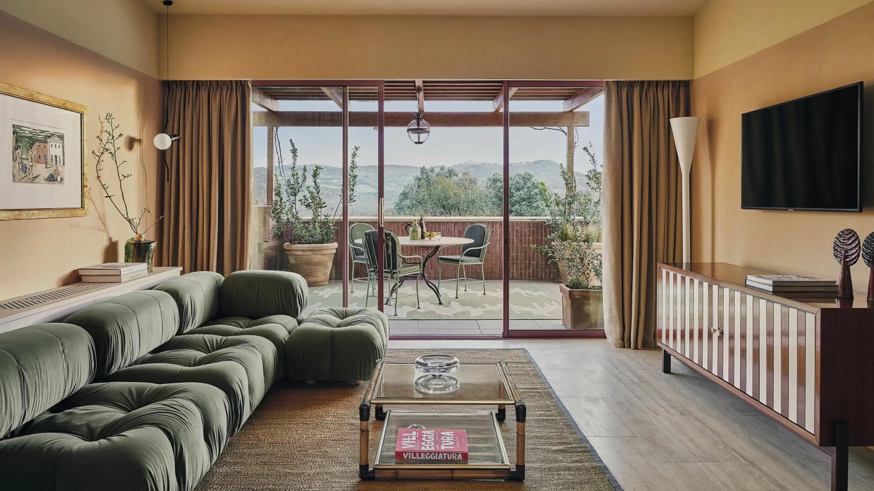 Living room in Castello di Casole, A Belmond Hotel, Tuscany