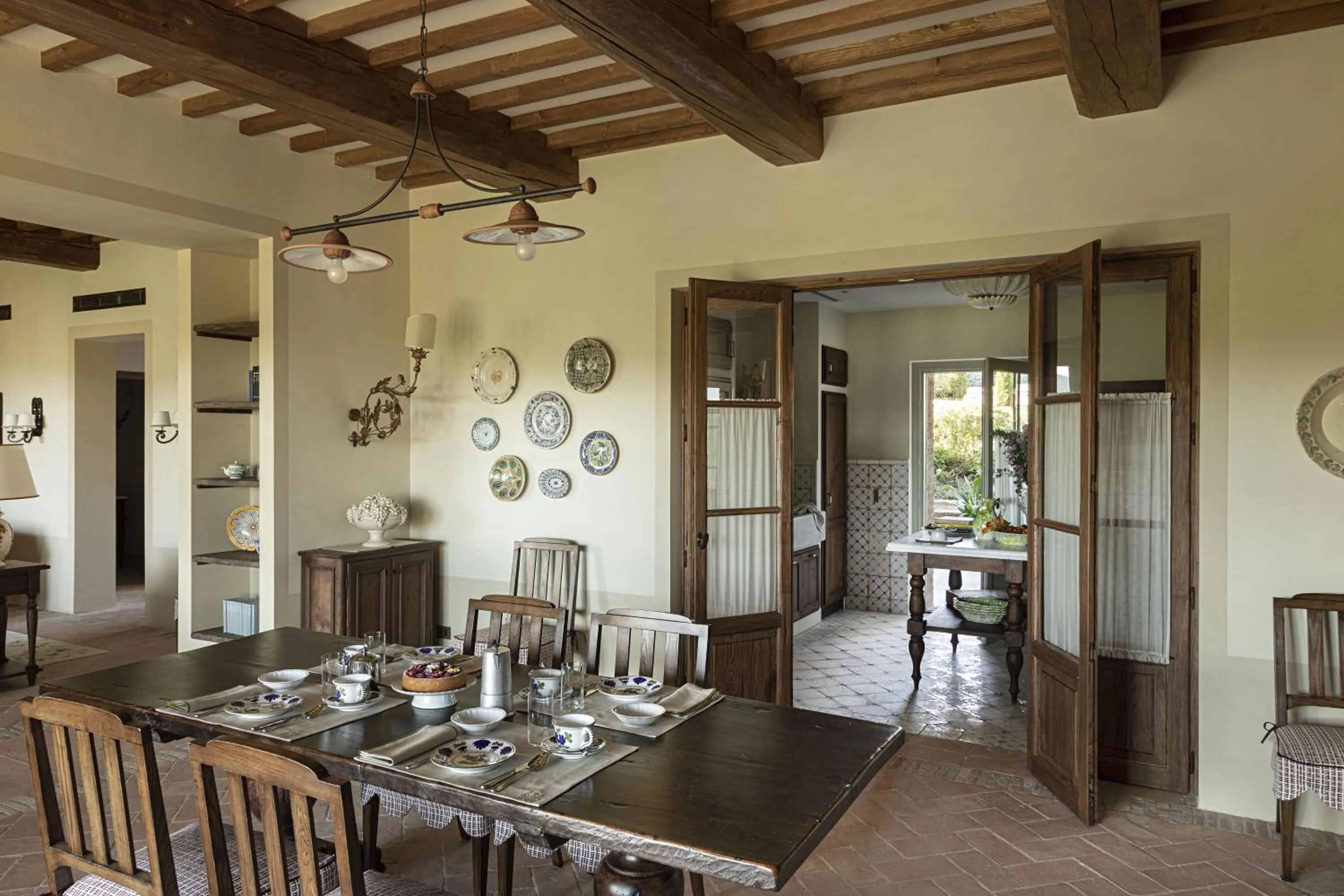 Dining area in Castello di Casole, A Belmond Hotel, Tuscany