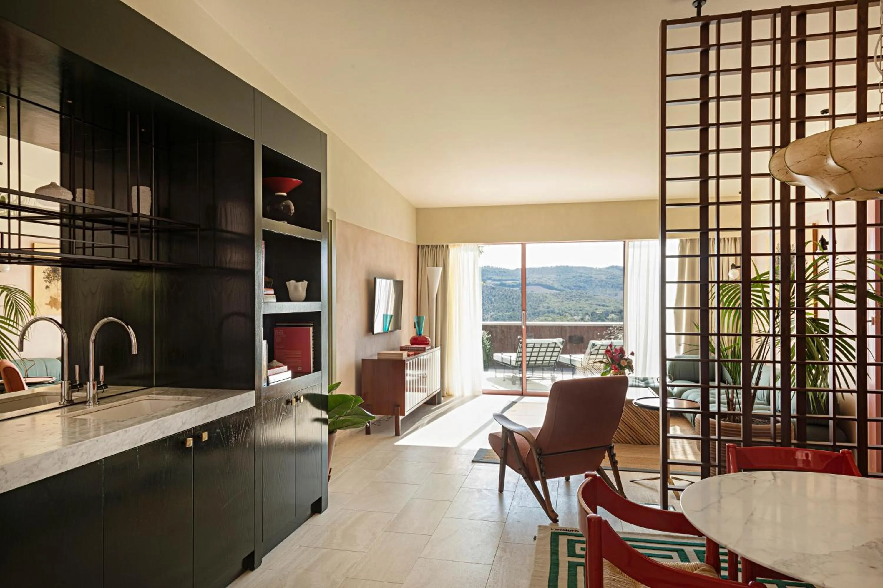Dining area in Castello di Casole, A Belmond Hotel, Tuscany